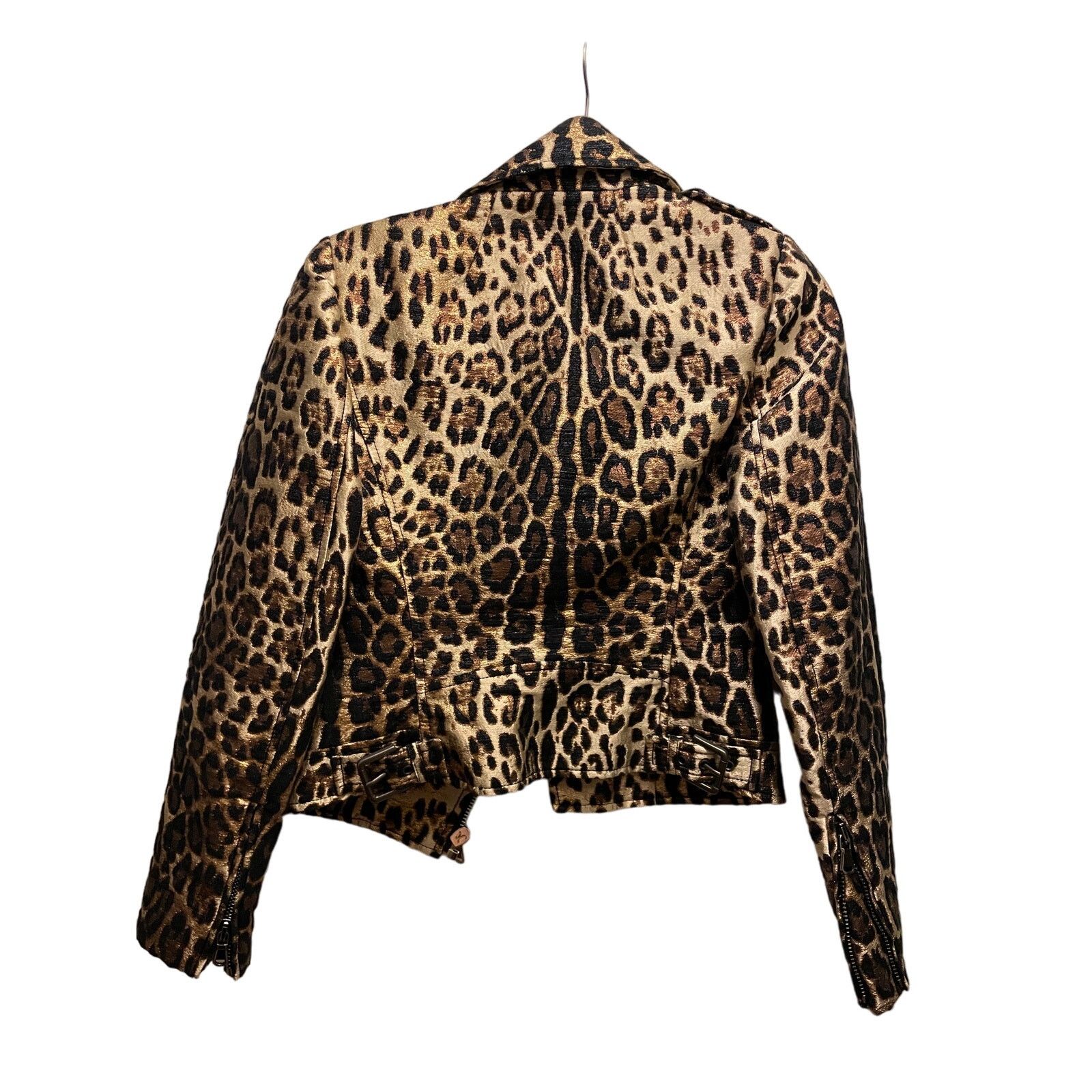 RED Valentino Leopard Jacquard Moto Jacket by RED Valentino Size XS / US 0-2 / IT 36-38 - 4 Thumbnail