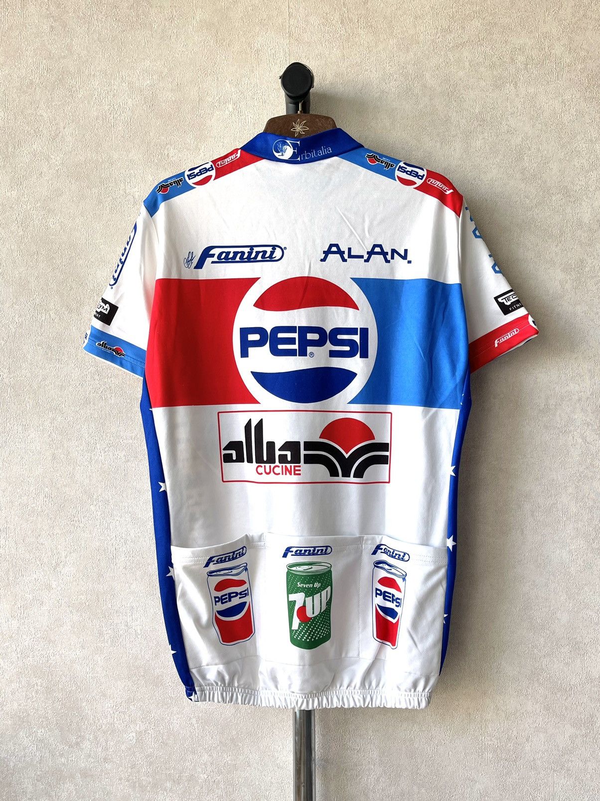 Vintage 80s VTG Pepsi Fanini Cycling Jersey 1/4 Zip Y2K Italy Size US XL / EU 56 / 4 - 8 Thumbnail