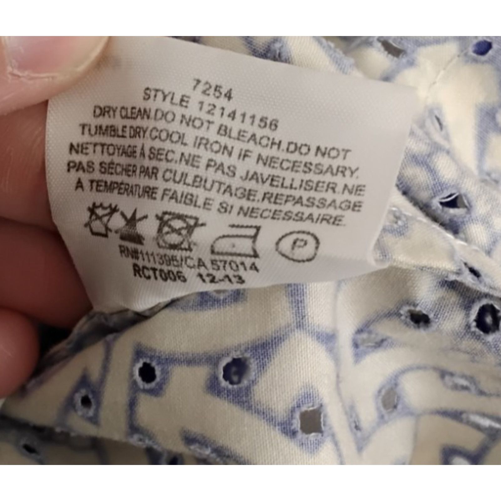 Tory Burch Tory Burch Eyelet Tunic Women's 8 Blue/White Floral Unlined Size M / US 6-8 / IT 42-44 - 6 Thumbnail
