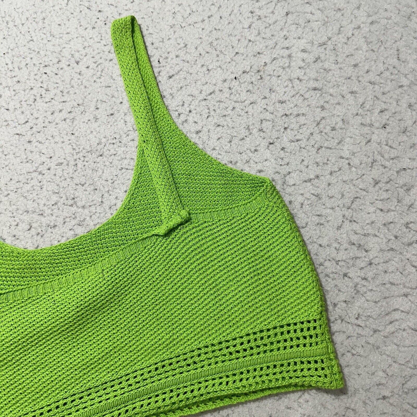 Forever 21 Forever 21 Medium Cropped Tank Top Knit Lime Green Cotton Size M / US 6-8 / IT 42-44 - 12 Thumbnail