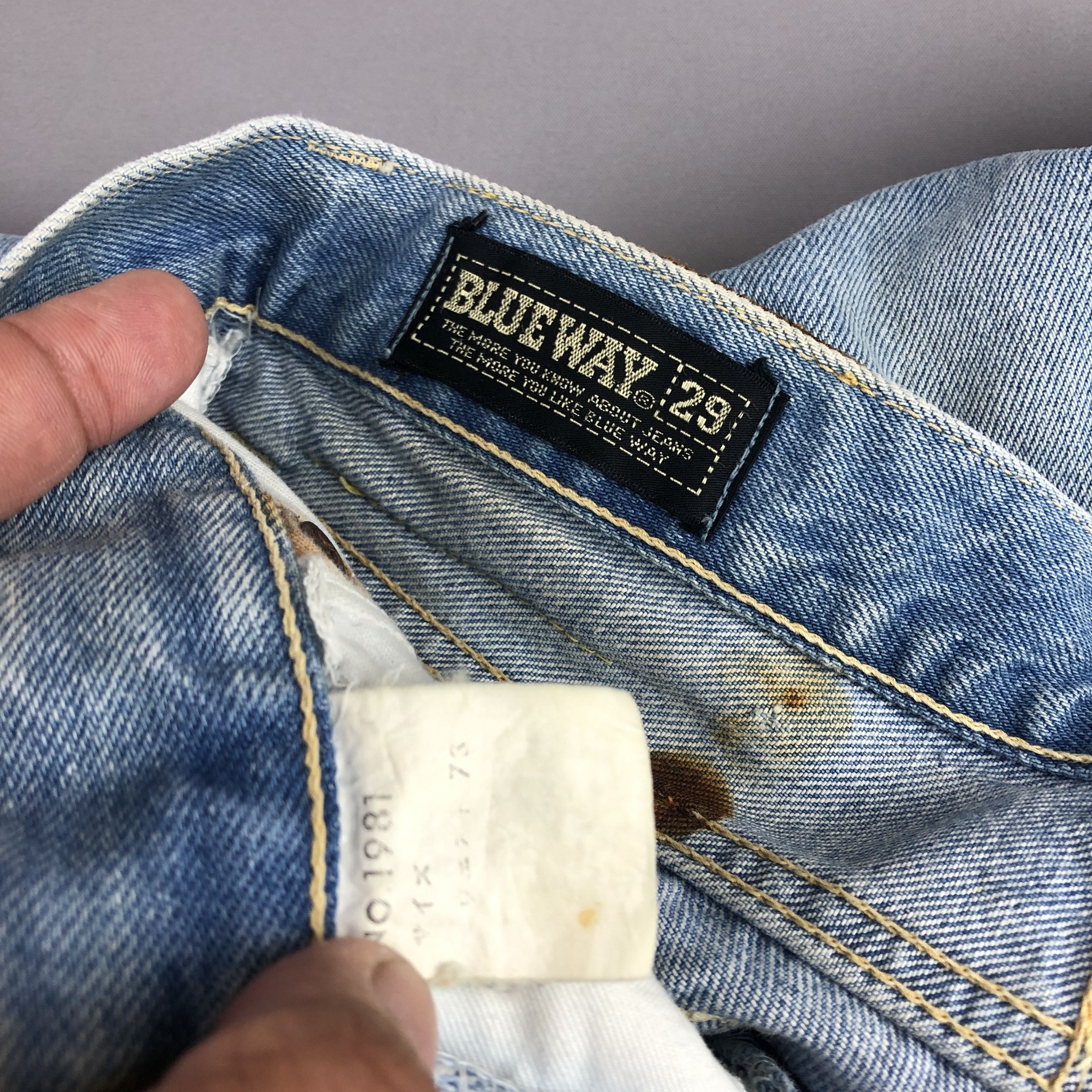 Japanese Brand Vintage Blueway Faded Jeans 90s Dirty Blueway Denim Size 24" / US 00 / IT 34 - 10 Thumbnail