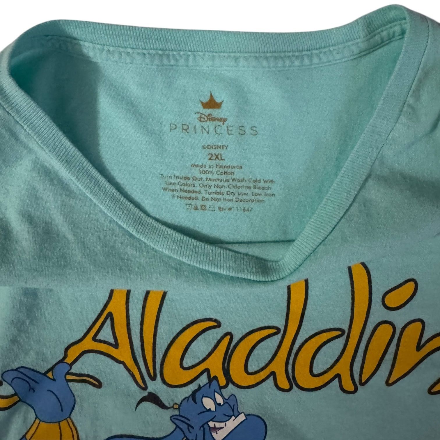 Disney Disney Aladdin Genie & Jasmine T Shirt Light Blue 2XL Size US XXL / EU 58 / 5 - 4 Thumbnail