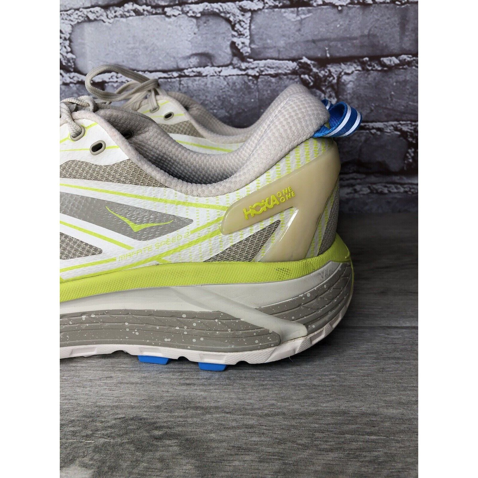 Hoka Hoka One Mafate Speed 2 Eggnog Gray Mesh Neon Yellow Running Size US 14 / EU 47 - 15 Thumbnail