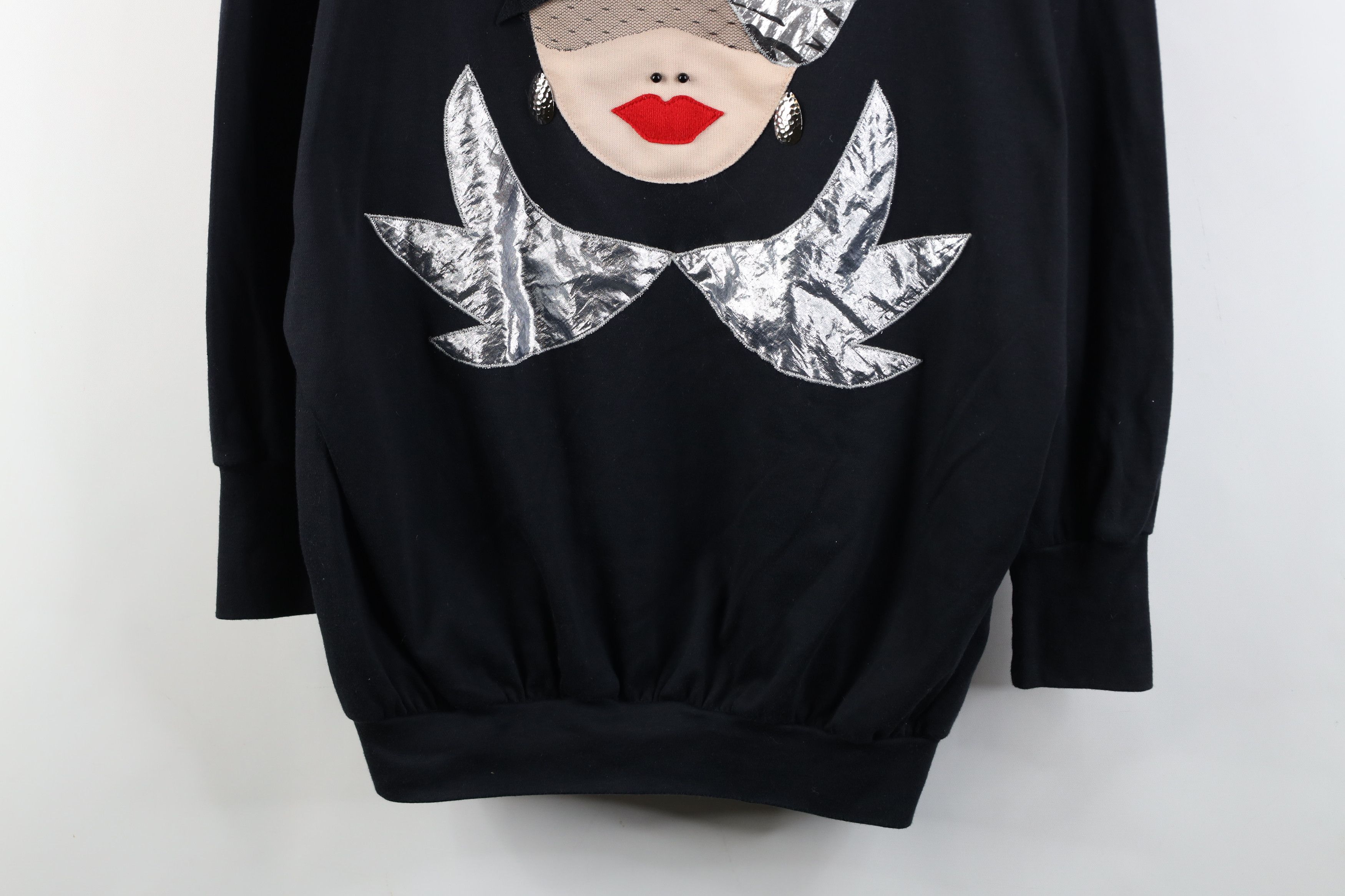 Vintage Vintage 80s Mid Mod Couture Woman 3/4 Sleeve Sweatshirt USA Size ONE SIZE - 3 Thumbnail