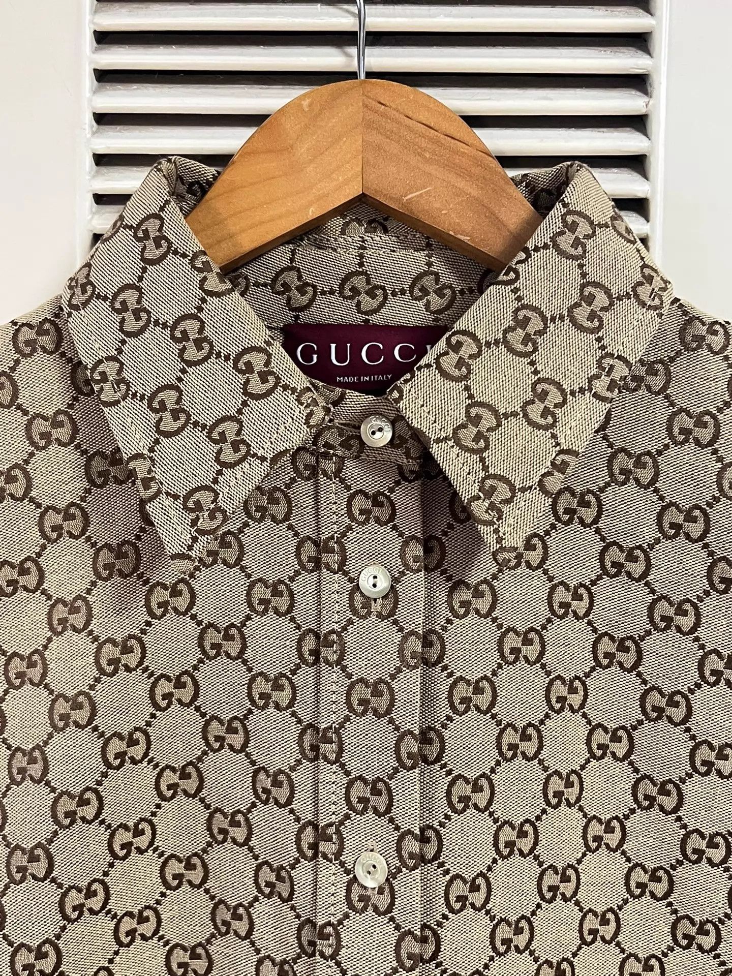 Gucci Gucci 42 EU GG Monogram Long-Sleeve Shirt Mint Size M / US 6-8 / IT 42-44 - 3 Thumbnail