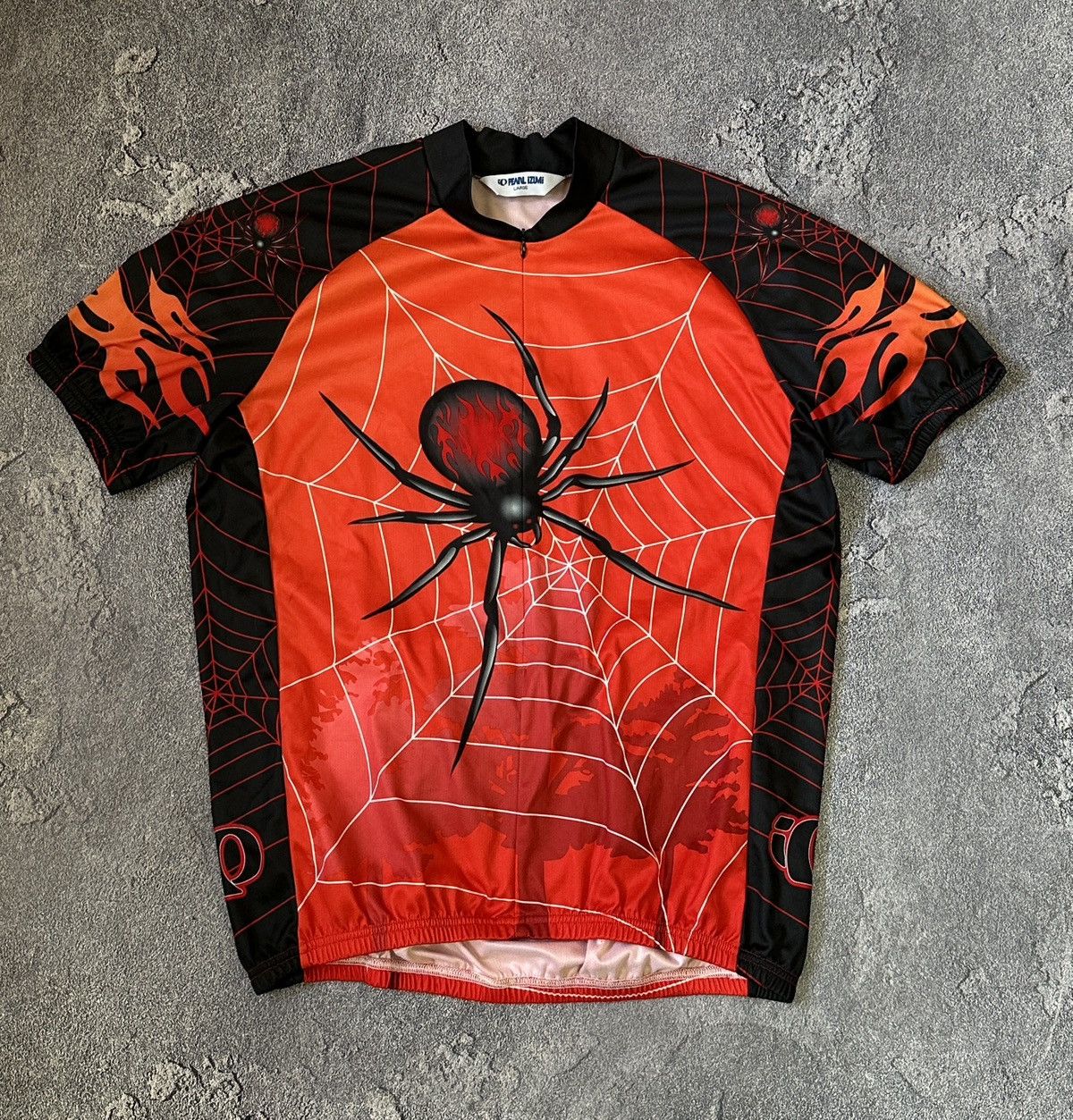 Vintage Very Rare Spyder Web Fire Flame Cycling Jersey Y2k Size US L / EU 52-54 / 3 - 1 Thumbnail
