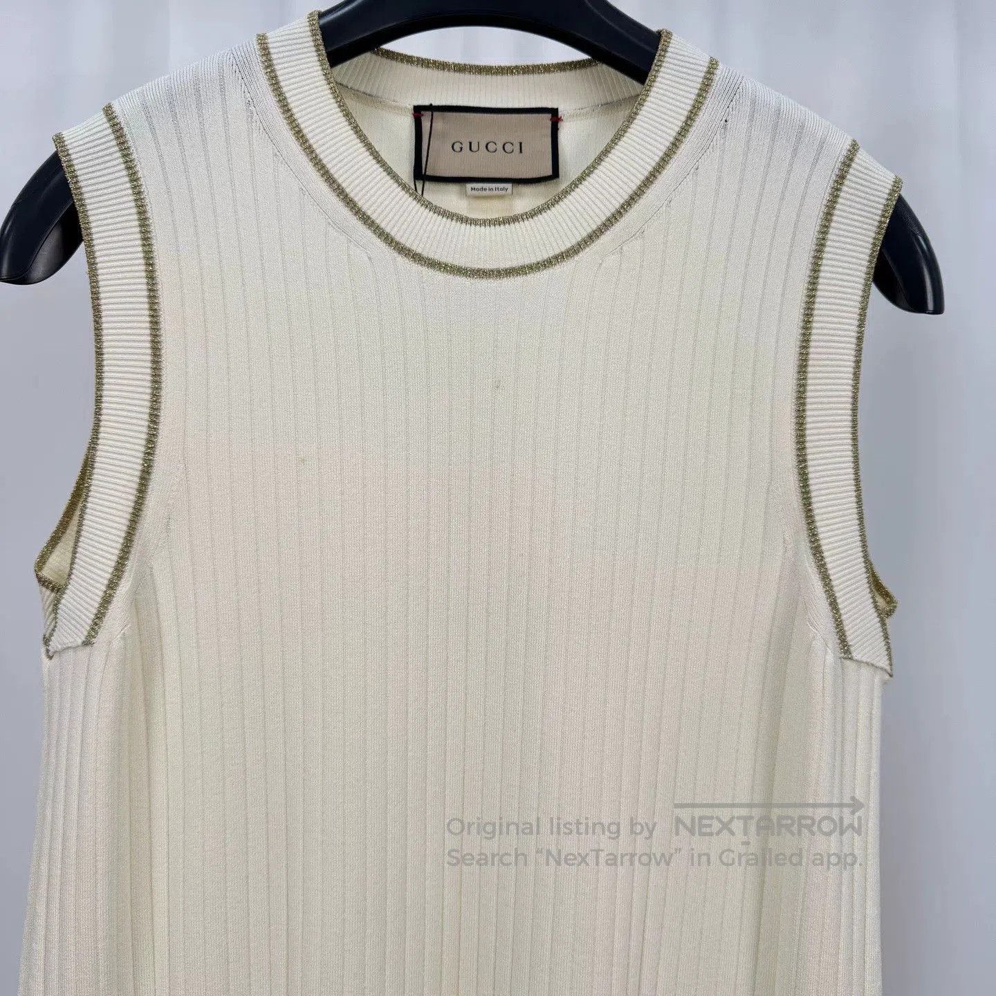 Gucci Gucci Sleeveless White Knitted Dress. Size XS / US 0-2 / IT 36-38 - 3 Thumbnail