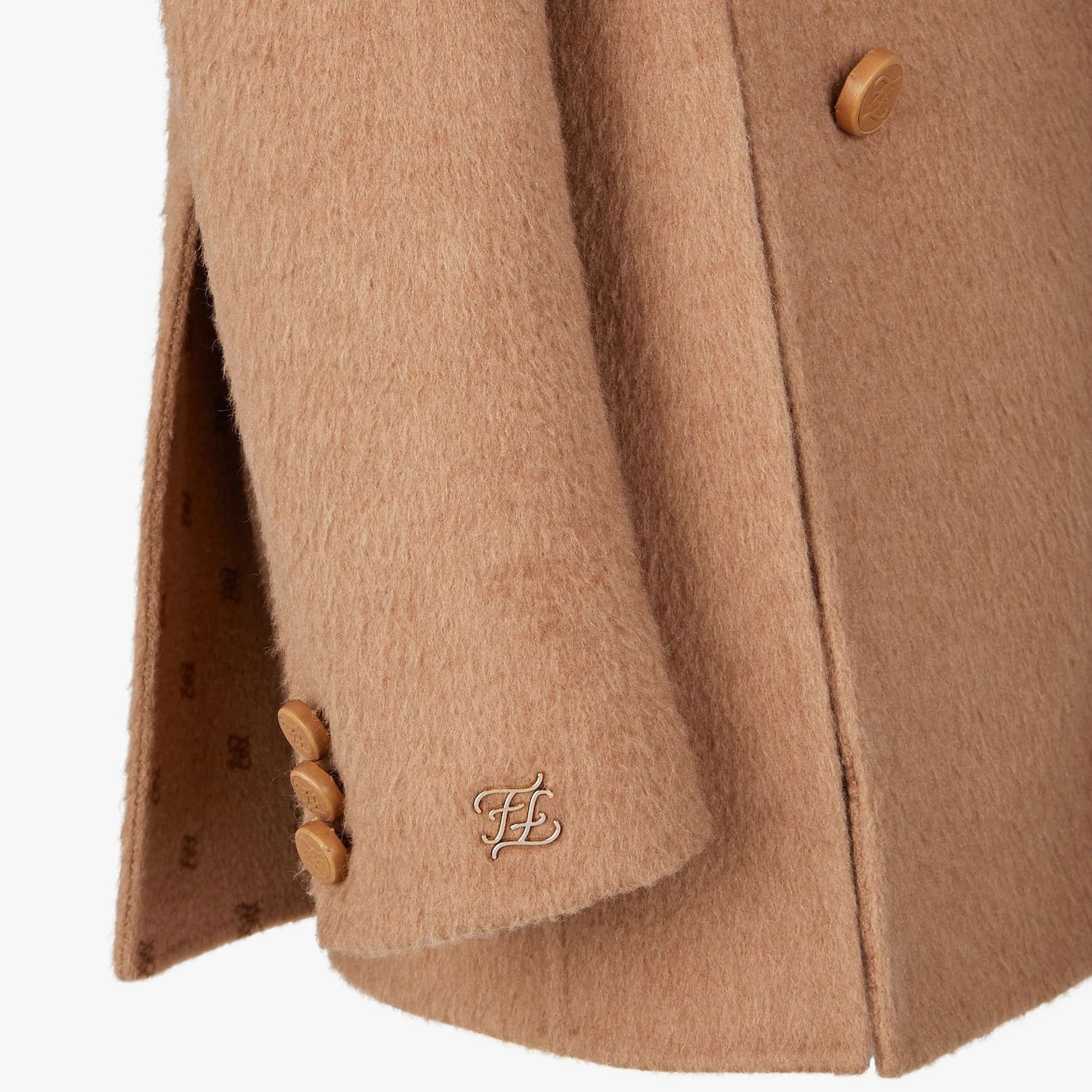 Fendi o1loc1c0824 Pea Coat in Beige Size XL / US 12-14 / IT 48-50 - 3 Thumbnail