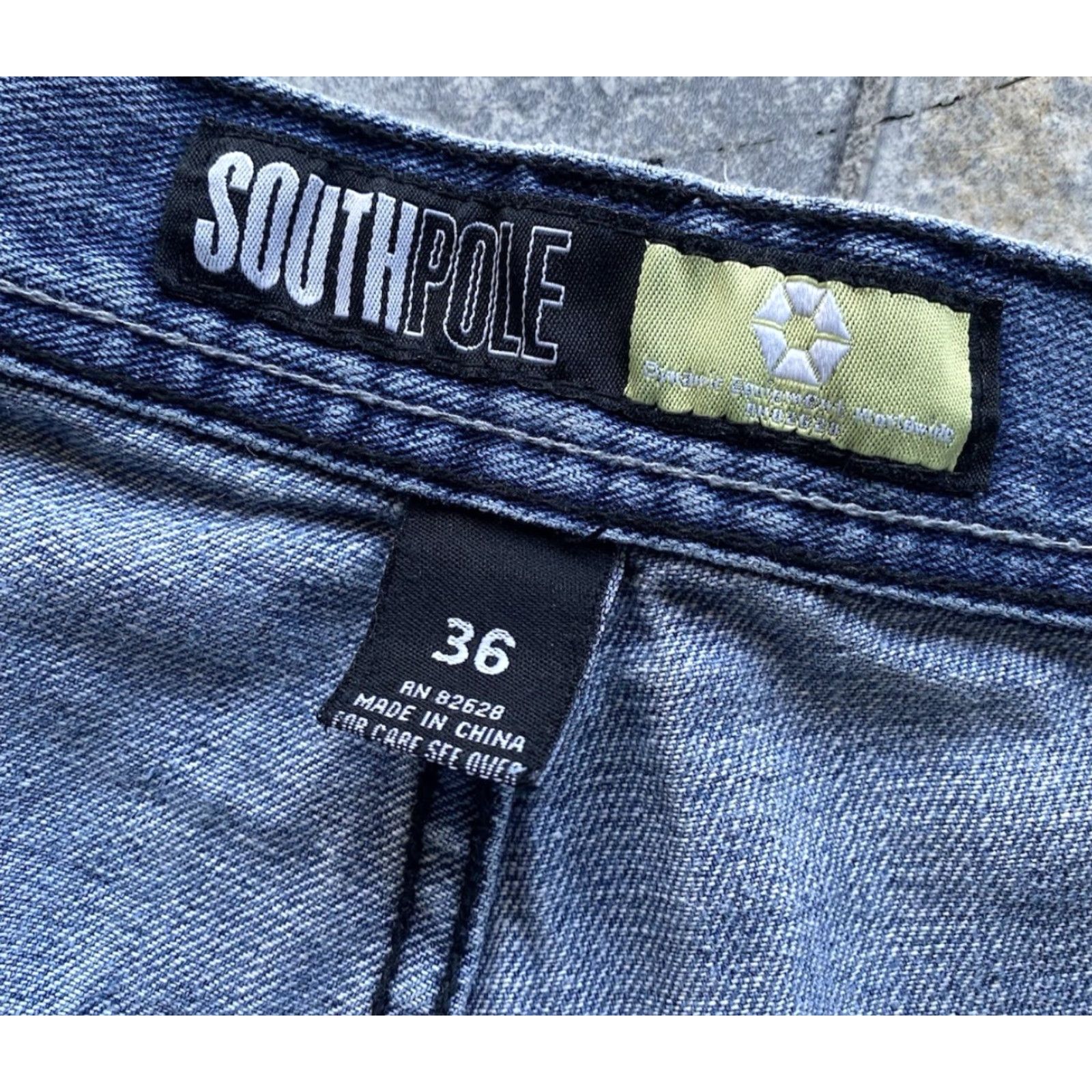 Southpole Southpole Denim Shorts Jorts Y2K Men’s 36 Blue Back Pocket Designs Flaws Wear Grunge 90s Hip Hop Mens Size US 36 / EU 52 - 3 Thumbnail