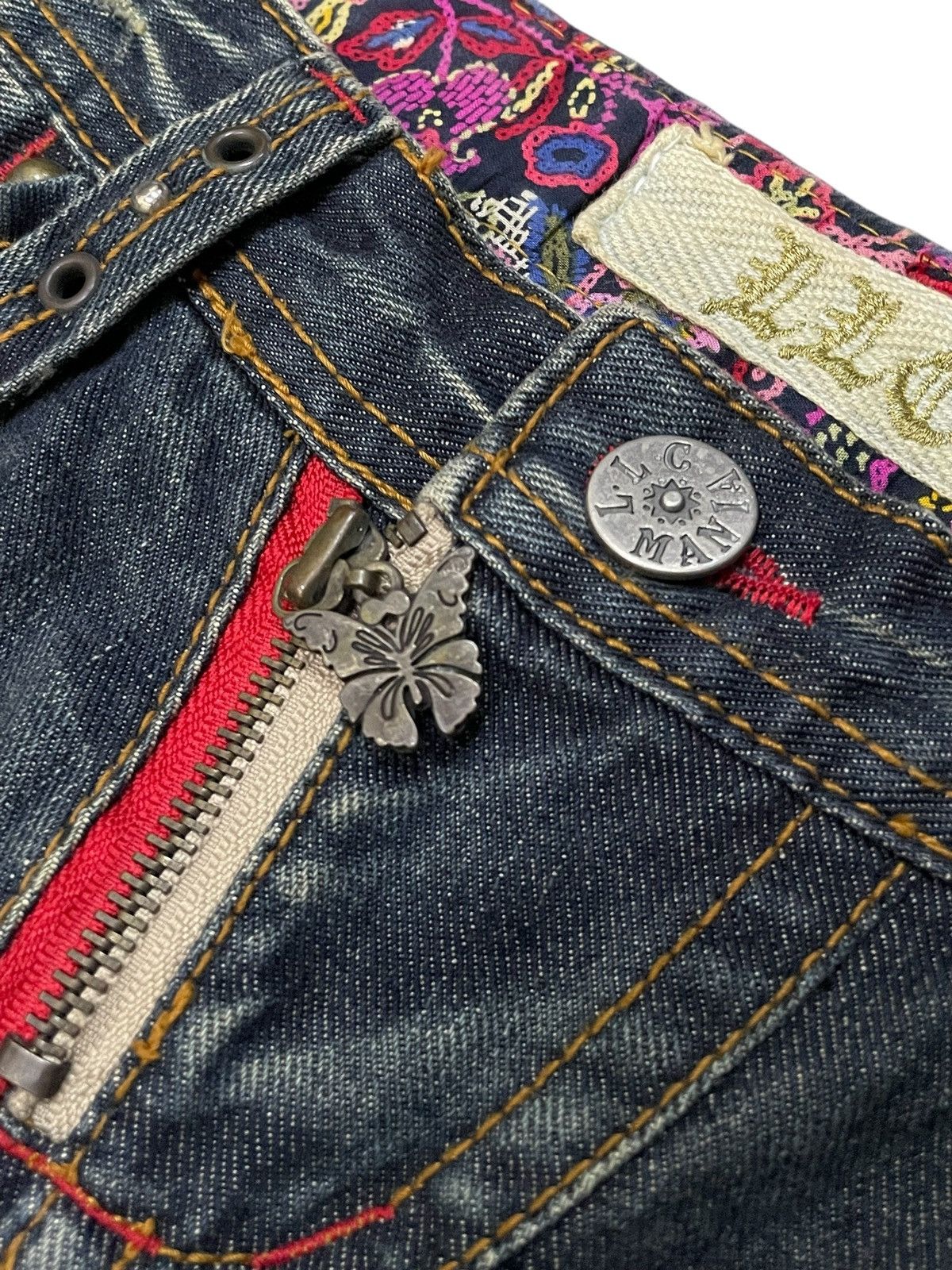 Hysteric Glamour × Japanese Brand LLC Japan Studded Mud Wash Embellished Flare Wide Leg Jeans Size US 29 - 13 Thumbnail