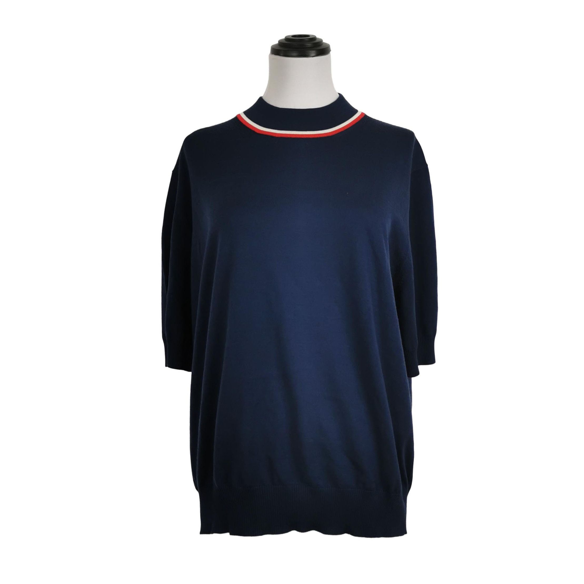 Prada Prada Color Block Short Sleeve Knit Top 0089 Size L / US 10 / IT 46 - 1 Thumbnail