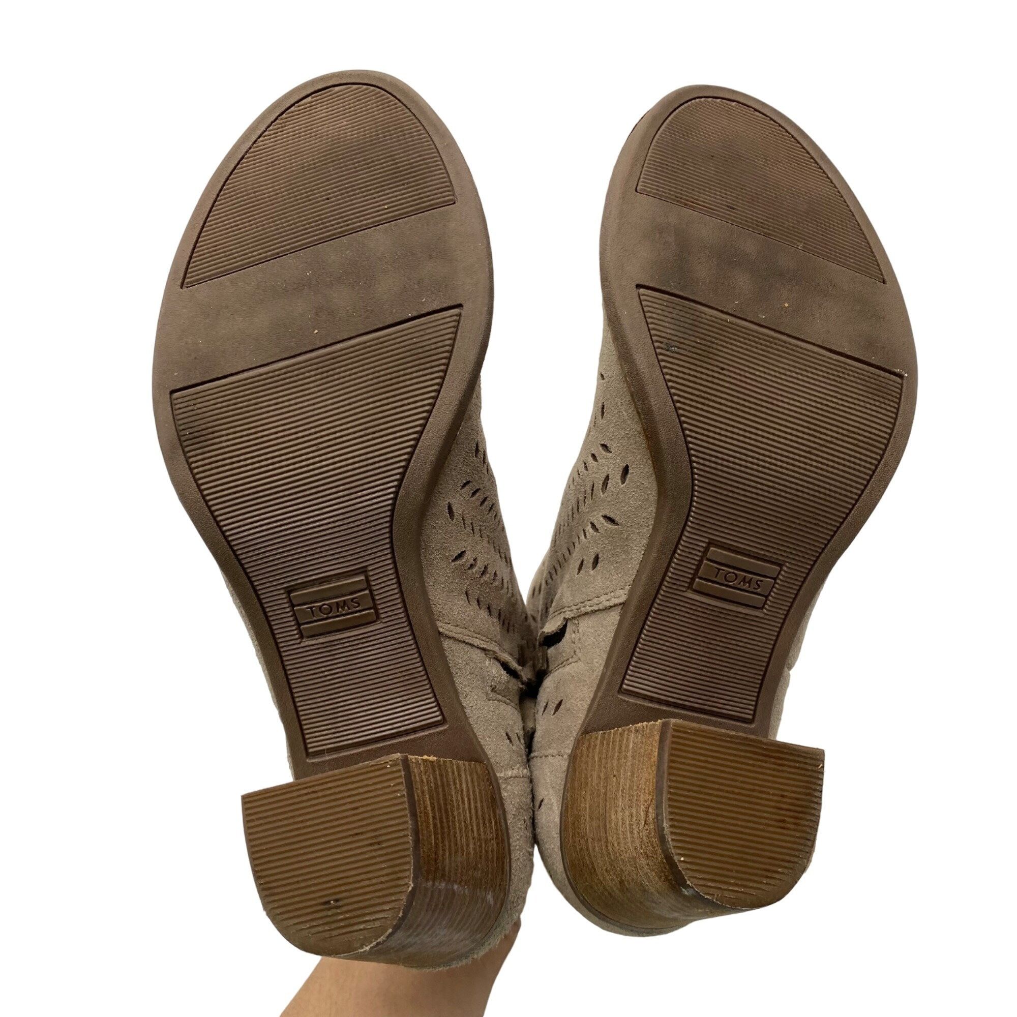Toms Toms Desert Taupe Suede Majorca Heeled Peep toe ankle Boot W Size US 8 / IT 38 - 7 Thumbnail