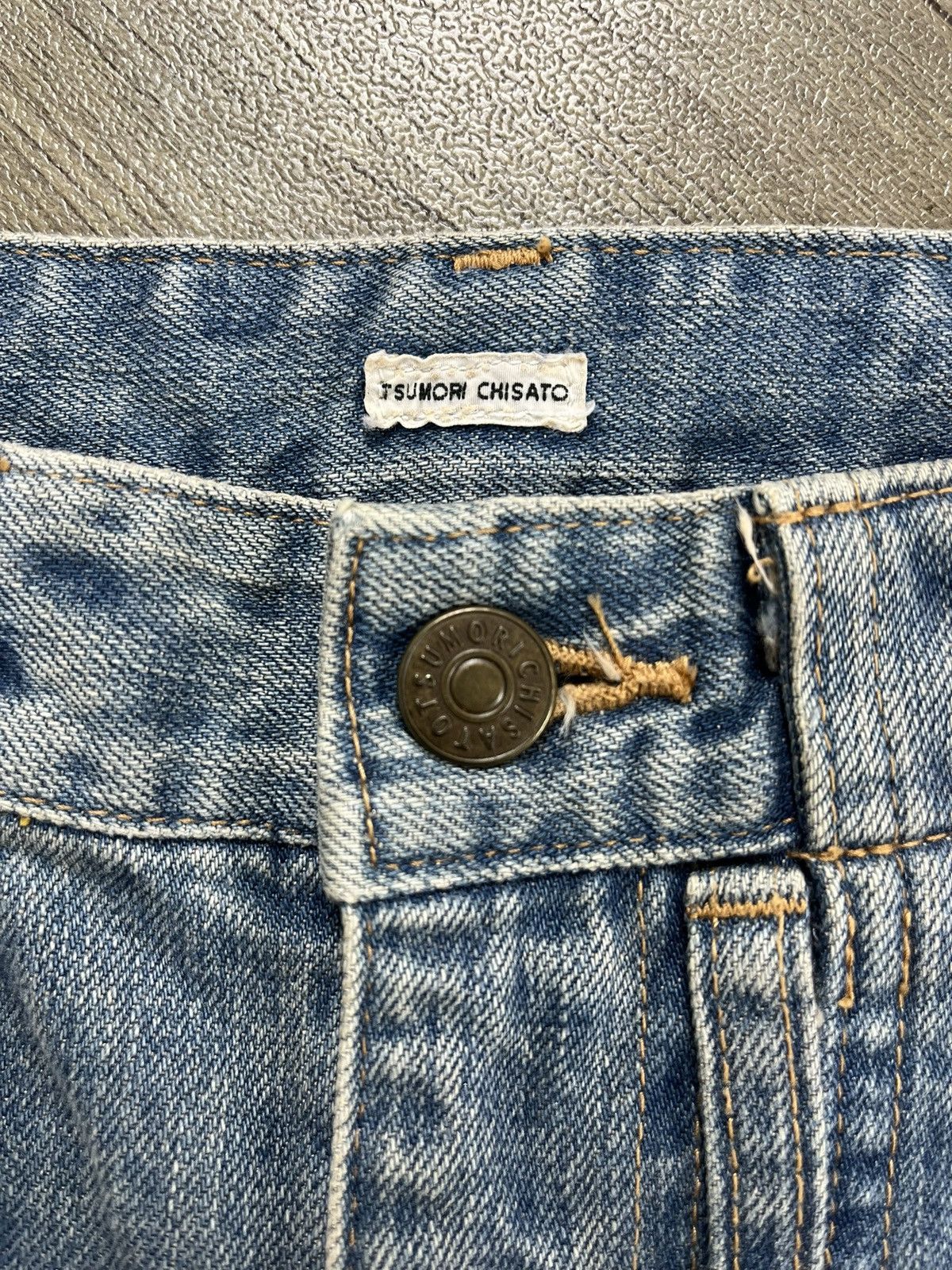 Issey Miyake 2000s Tsumori Chisato Issey Miyake Carpenter Faded Jeans Size US 29 - 8 Thumbnail