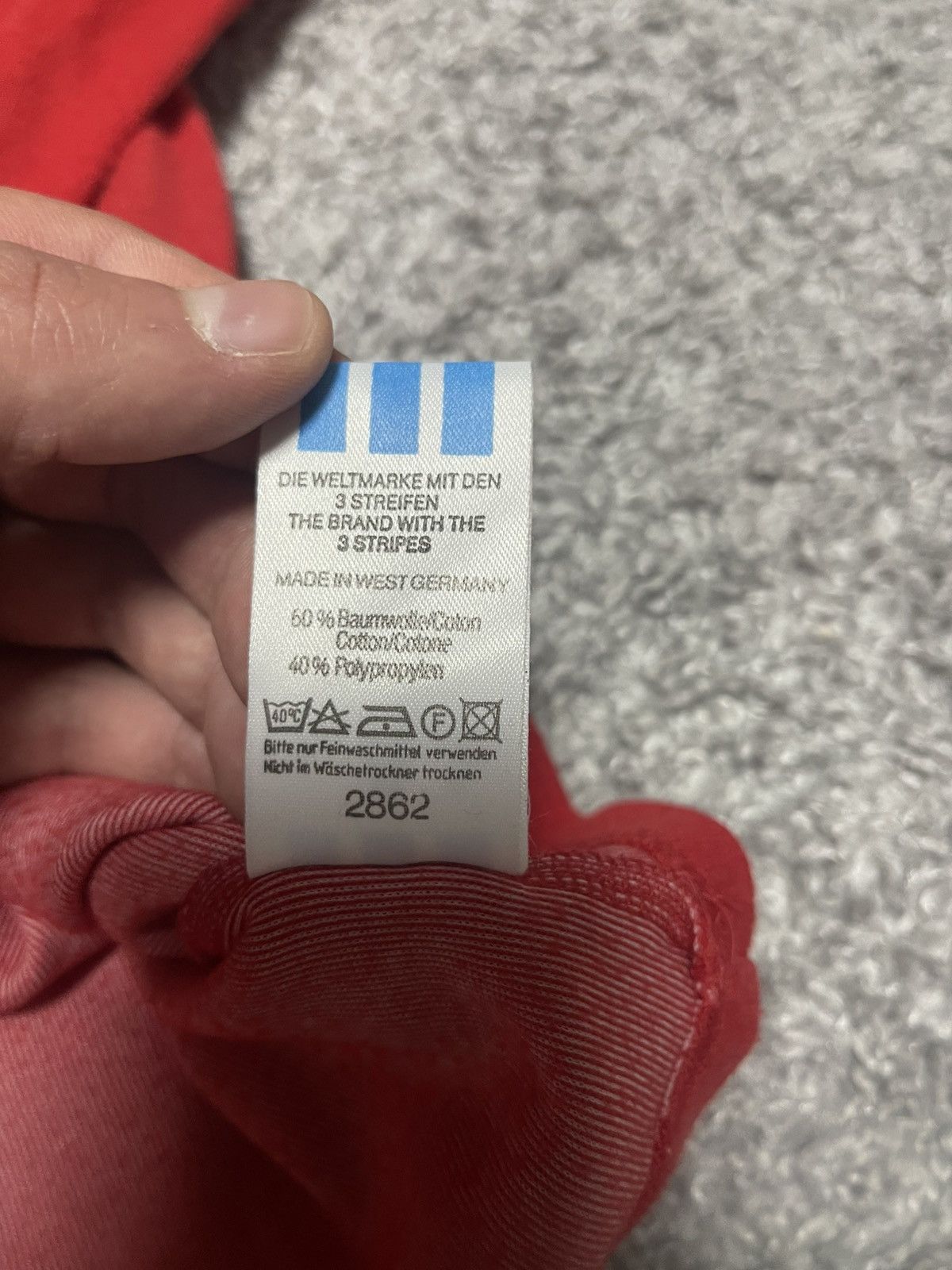 Adidas Adidas Vintage Climalite Red West Germany Zip Pullover Size US L / EU 52-54 / 3 - 11 Thumbnail