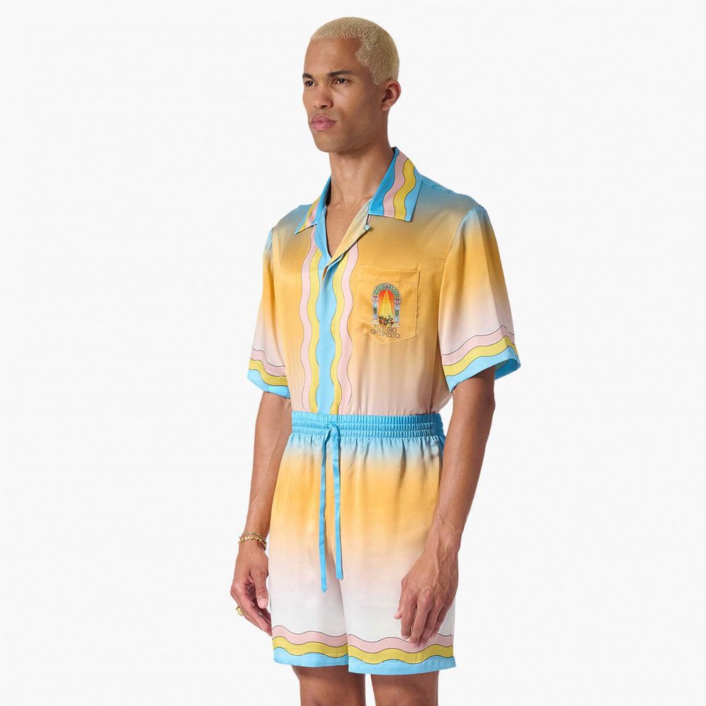 Casablanca o1mle0326 Drawstring Silk Shorts in Multicolor Size US 30 / EU 46 - 4 Thumbnail
