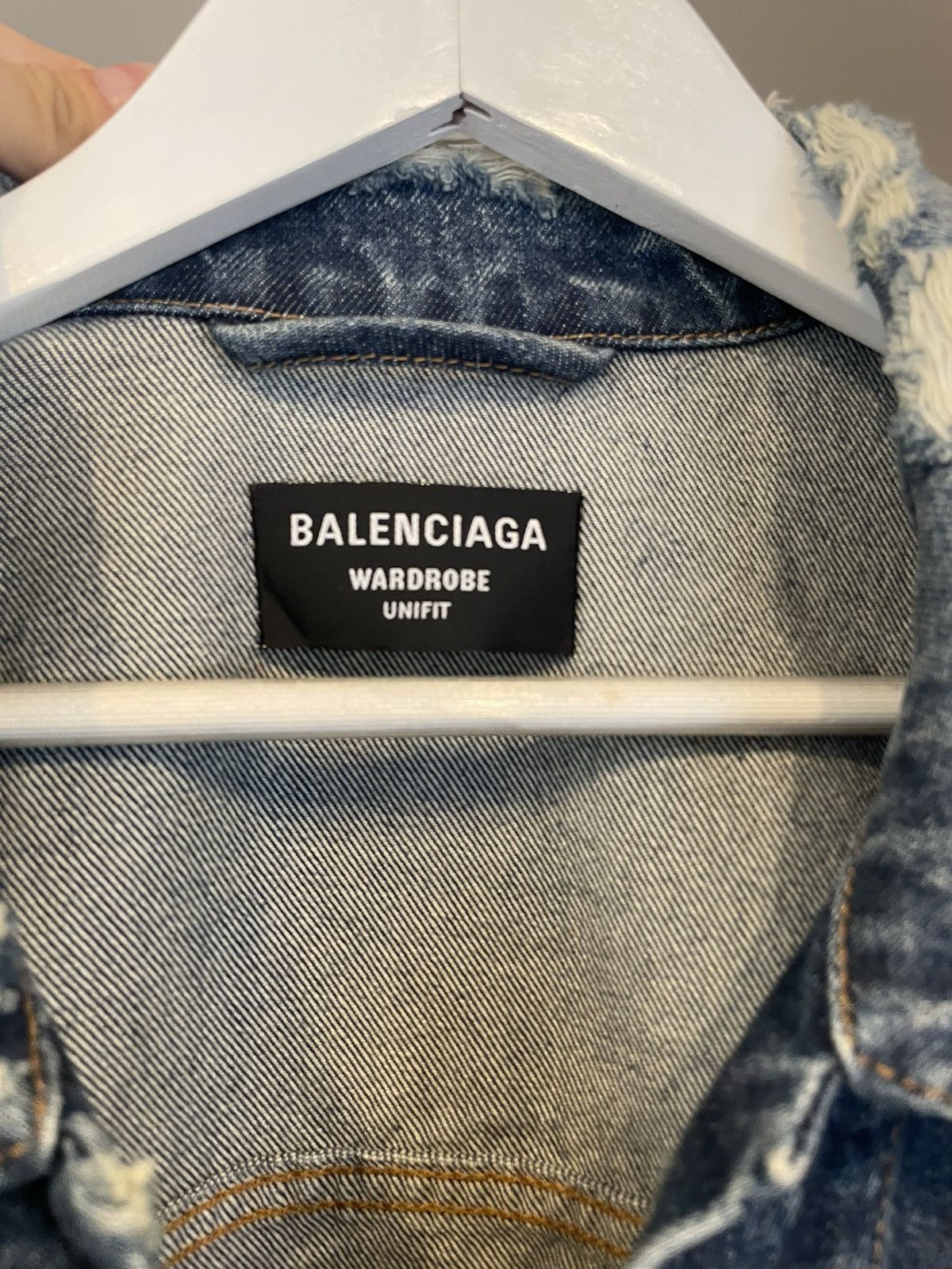 Balenciaga 🔥 SS22 Balenciaga Distressed Grafitti Denim Jacket Size US XL / EU 56 / 4 - 10 Thumbnail