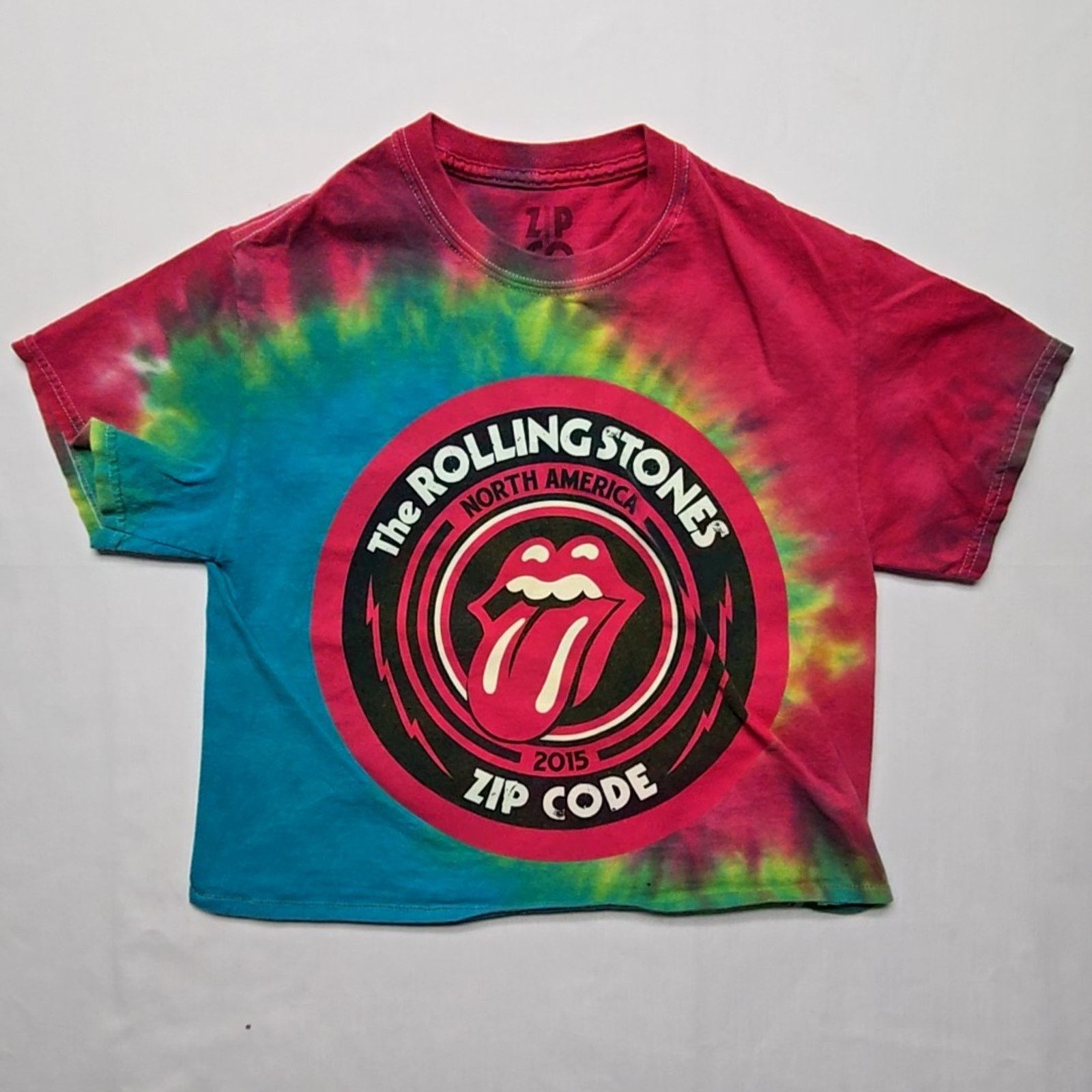 Other Rolling Stones Zip Code Tour Tie Dye Cropped Small Rock Tee Size S / US 4 / IT 40 - 1 Thumbnail