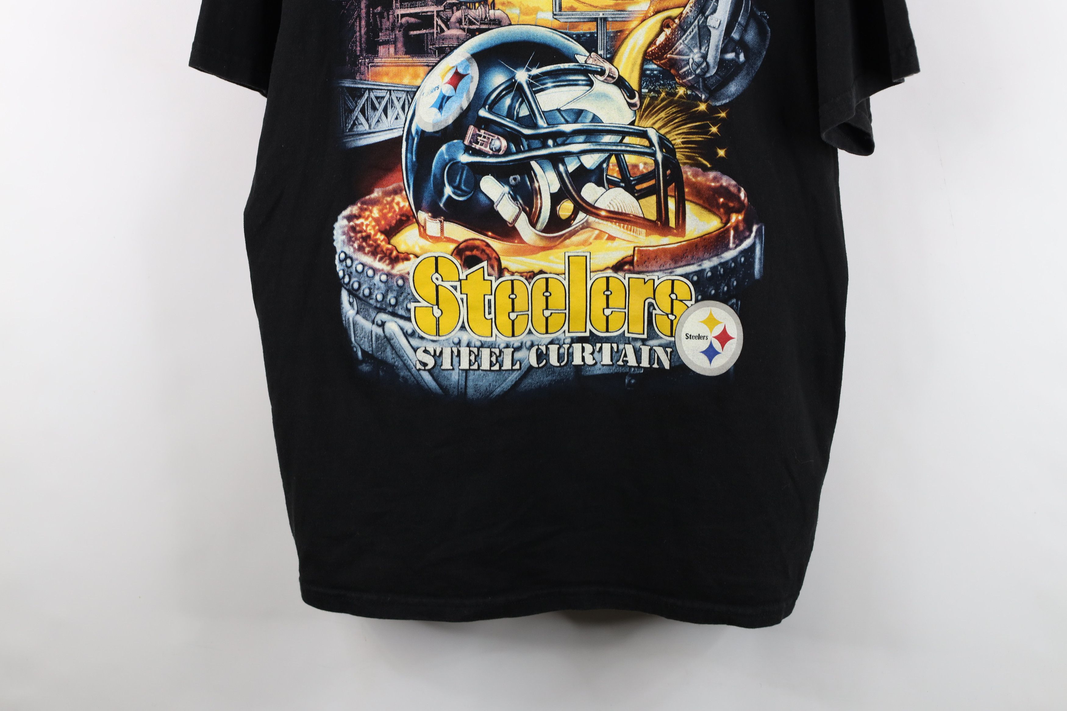 Vintage Vintage Y2K 2002 NFL Steelers Football Steel Curtain T-Shirt Size US XL / EU 56 / 4 - 3 Thumbnail
