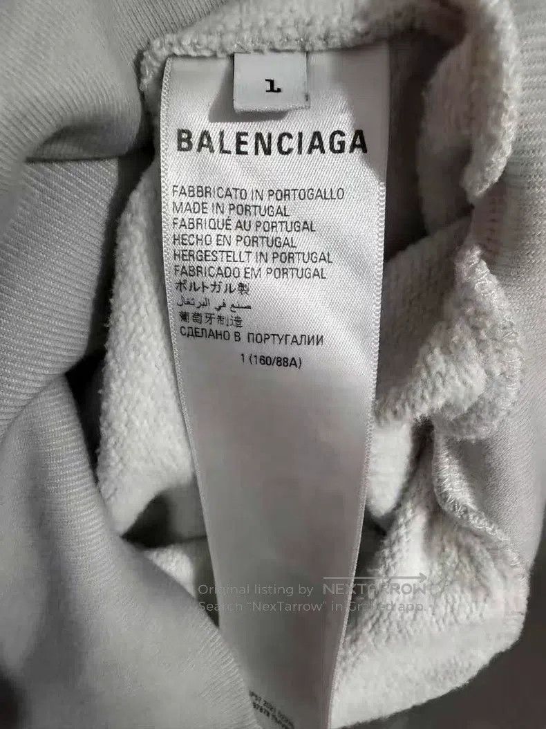 Balenciaga Balenciaga Grey Flame Logo Ripped Sweatshirt Size US L / EU 52-54 / 3 - 4 Thumbnail