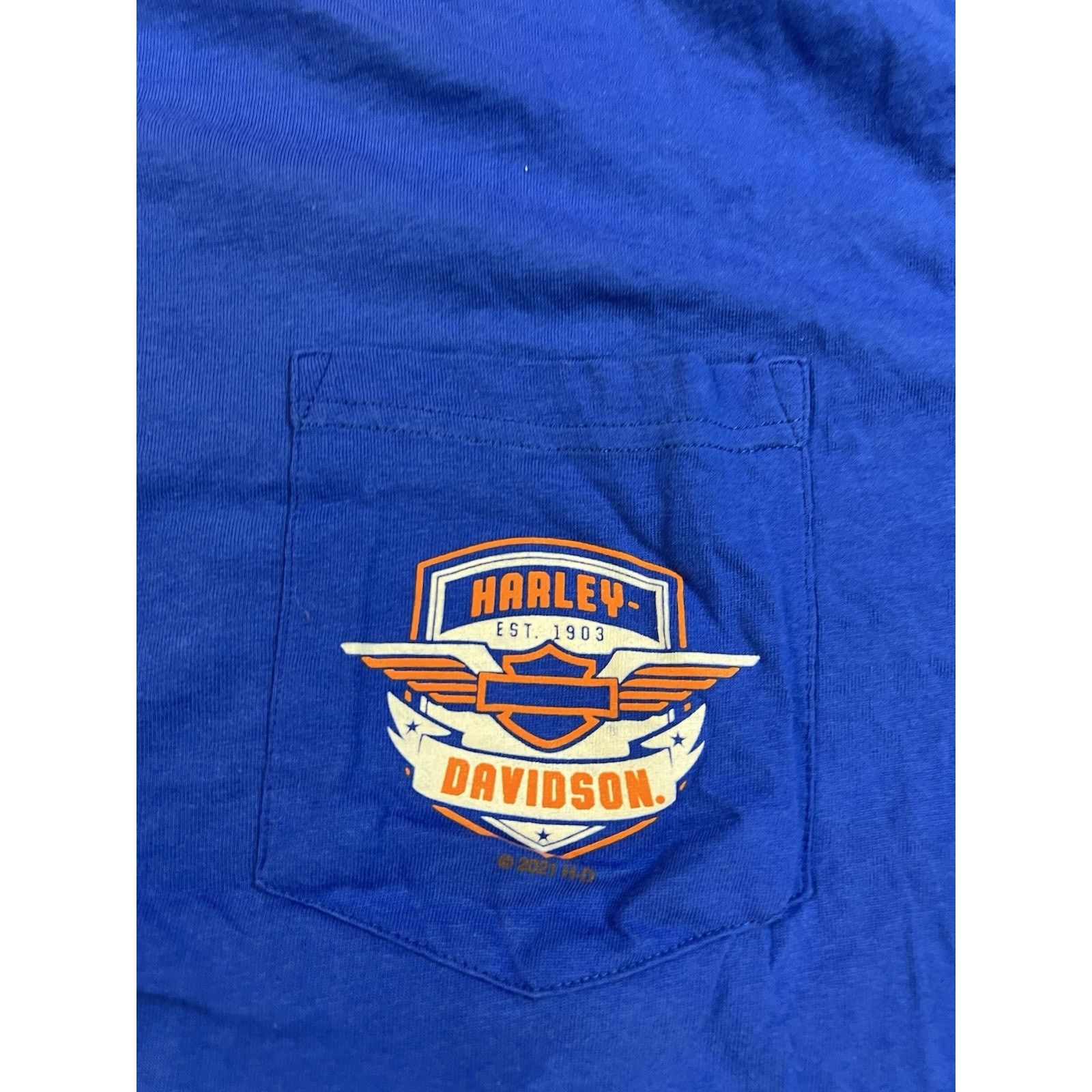 Harley Davidson Harley Davidson Double Sided Blue Tee Mens XL Size US XL / EU 56 / 4 - 2 Thumbnail