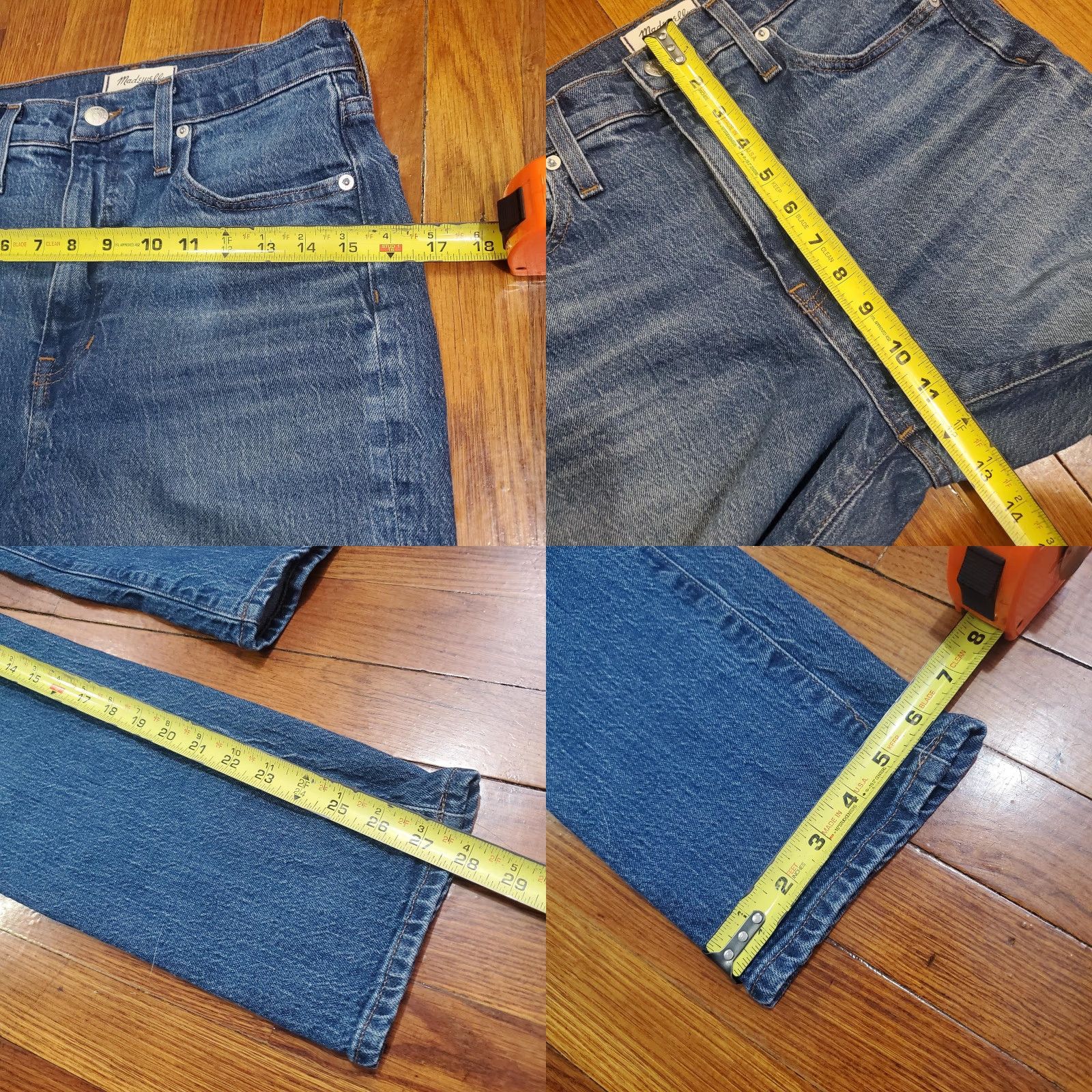 Madewell VINTAGE Madewell Jeans Womens 27 High Rise Straight Denim Blue 5-Pocket Design Slim Stretch Pockets Size 27" / US 4 / IT 40 - 9 Thumbnail