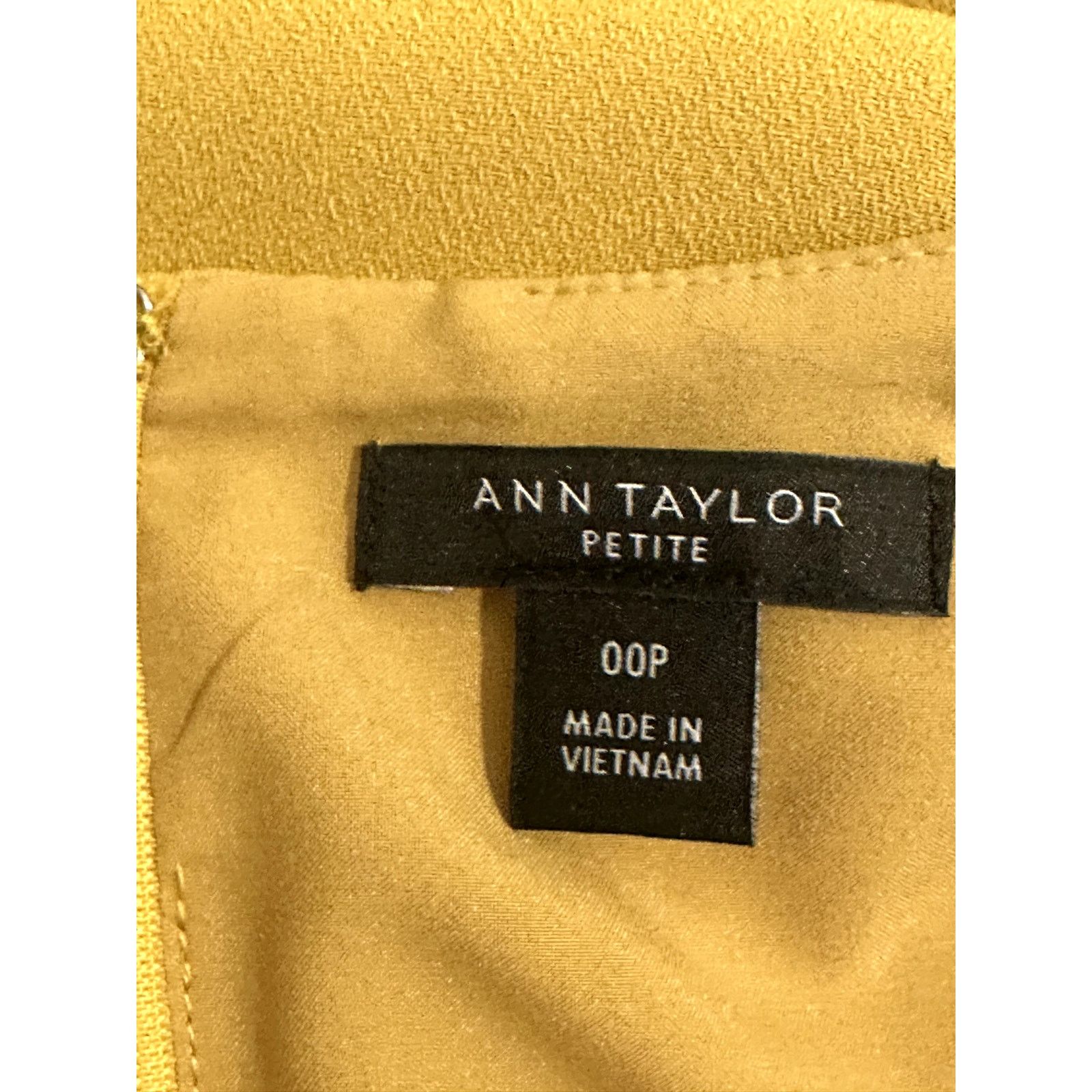 Ann Taylor Ann Taylor Women's Mustard Yellow Ruffle Sleeve Dress 00P Size XXS / US 00 / IT 34 - 9 Thumbnail