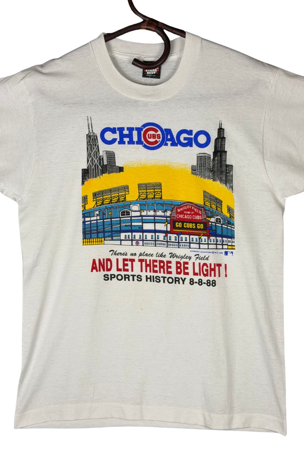 Vintage 1988 Chicago Cubs Wrigley Field First Night Game Tee Size US L / EU 52-54 / 3 - 5 Thumbnail
