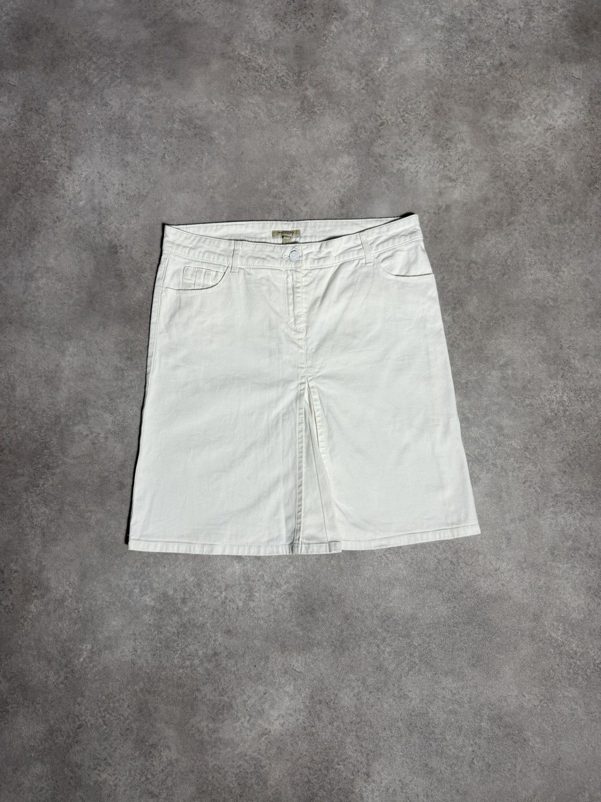 Burberry × Vintage Burberry Vintage Midi Skirt White 90s Size 30" / US 8 / IT 44 - 1 Thumbnail