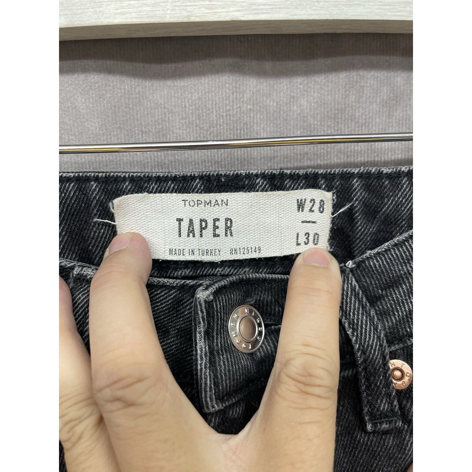 Topman Topman Jeans Mens 28x30 Slim Tapered Fit Faded Distressed Bl Size US 28 / EU 44 - 5 Thumbnail