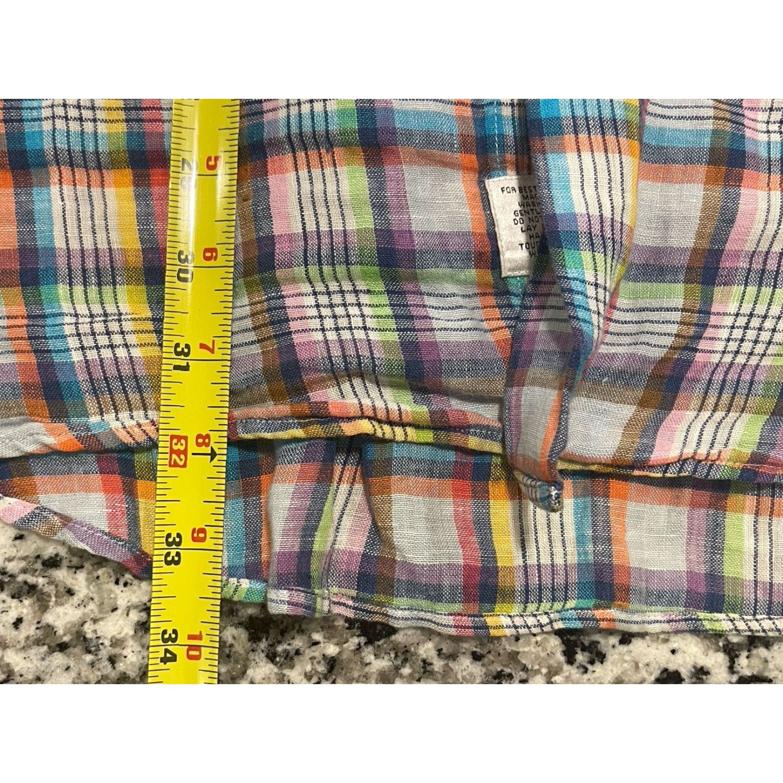 Peter Millar Peter Millar Shirt Men L Linen Plaid Blue Long Sleeve Button-Up Collar Size US L / EU 52-54 / 3 - 4 Thumbnail