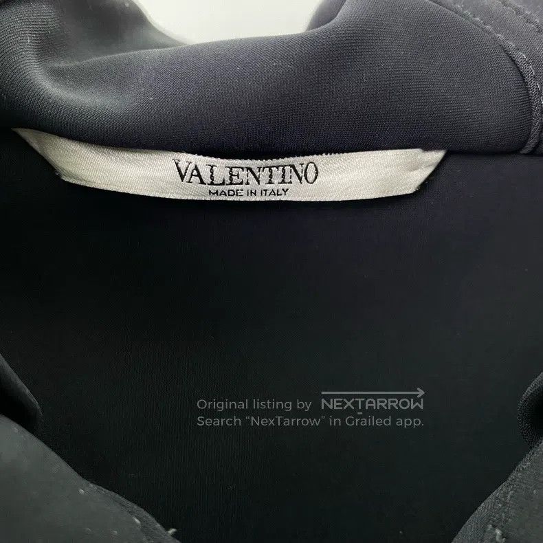 Valentino Black space cotton hooded zip jacket