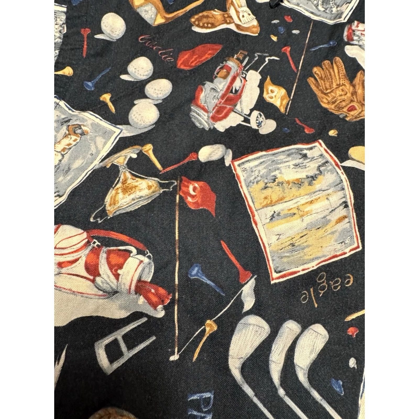 Vintage VINTAGE Kenneth Gordon Golf Shirt All Over Print Short Sleeve Button Up Size M Black 90s Size US M / EU 48-50 / 2 - 4 Thumbnail