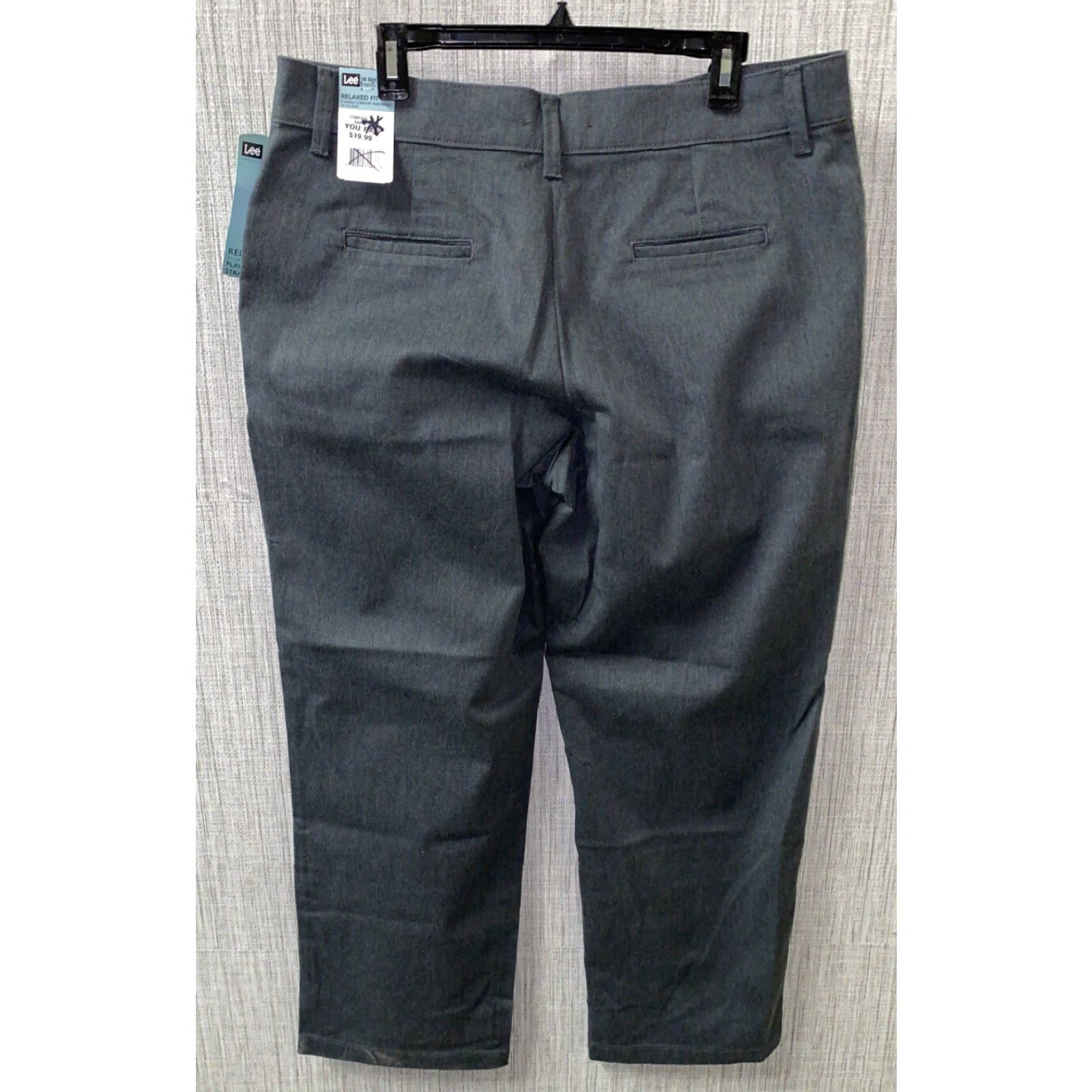 Lee Lee Pants Womens Gray Relaxed Fit Straight Leg 16S NWT Regular 29in Cotton Blend Casual Size 38" / US 16 / IT 52 - 4 Thumbnail