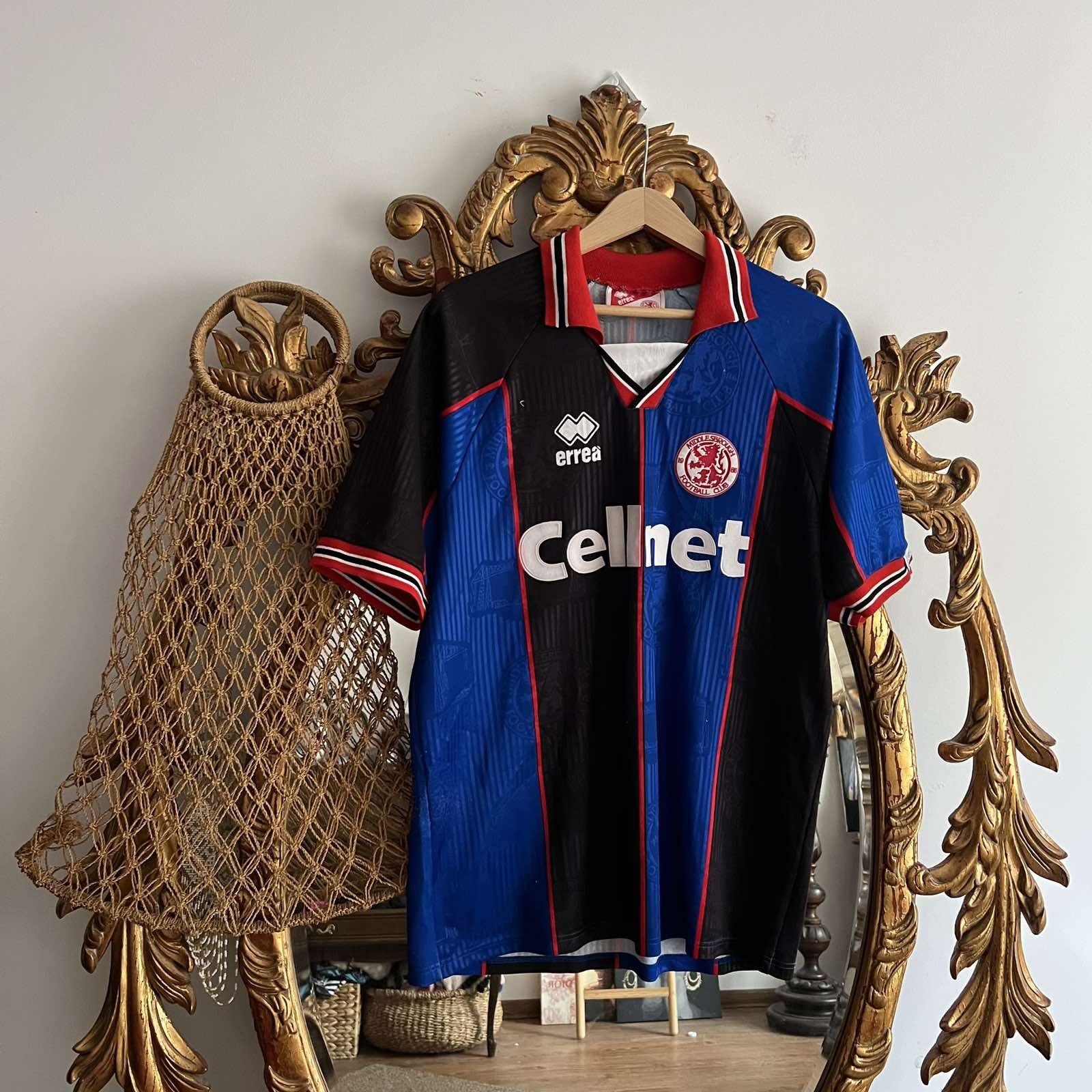 Vintage Retro 90s CELLNET ERREA MIDDLESBROUGH Soccer Jersey Size US XL / EU 56 / 4 - 1 Thumbnail