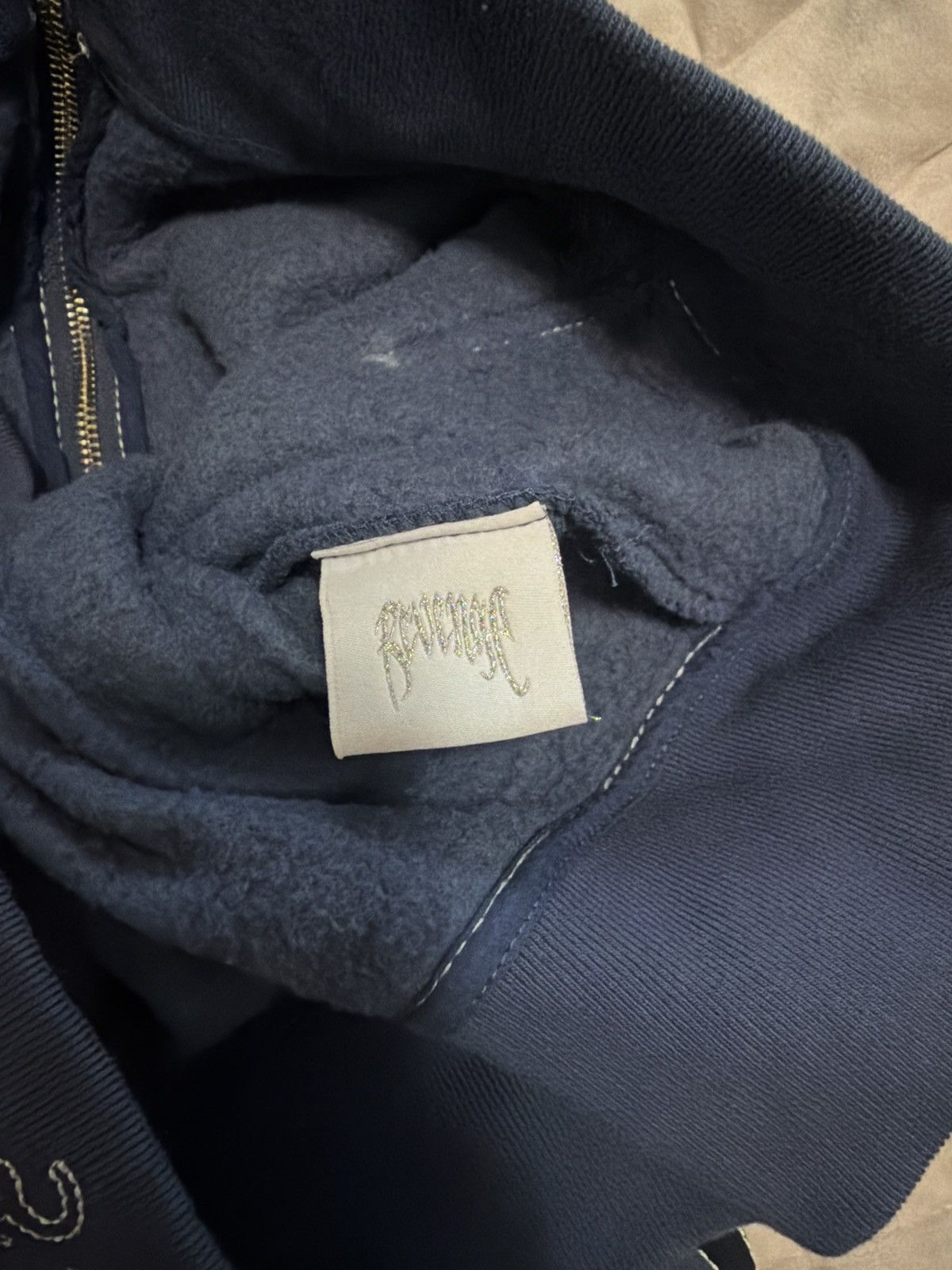 Revenge Revenge Blue Zip Contrast Hoodie Size US L / EU 52-54 / 3 - 3 Thumbnail