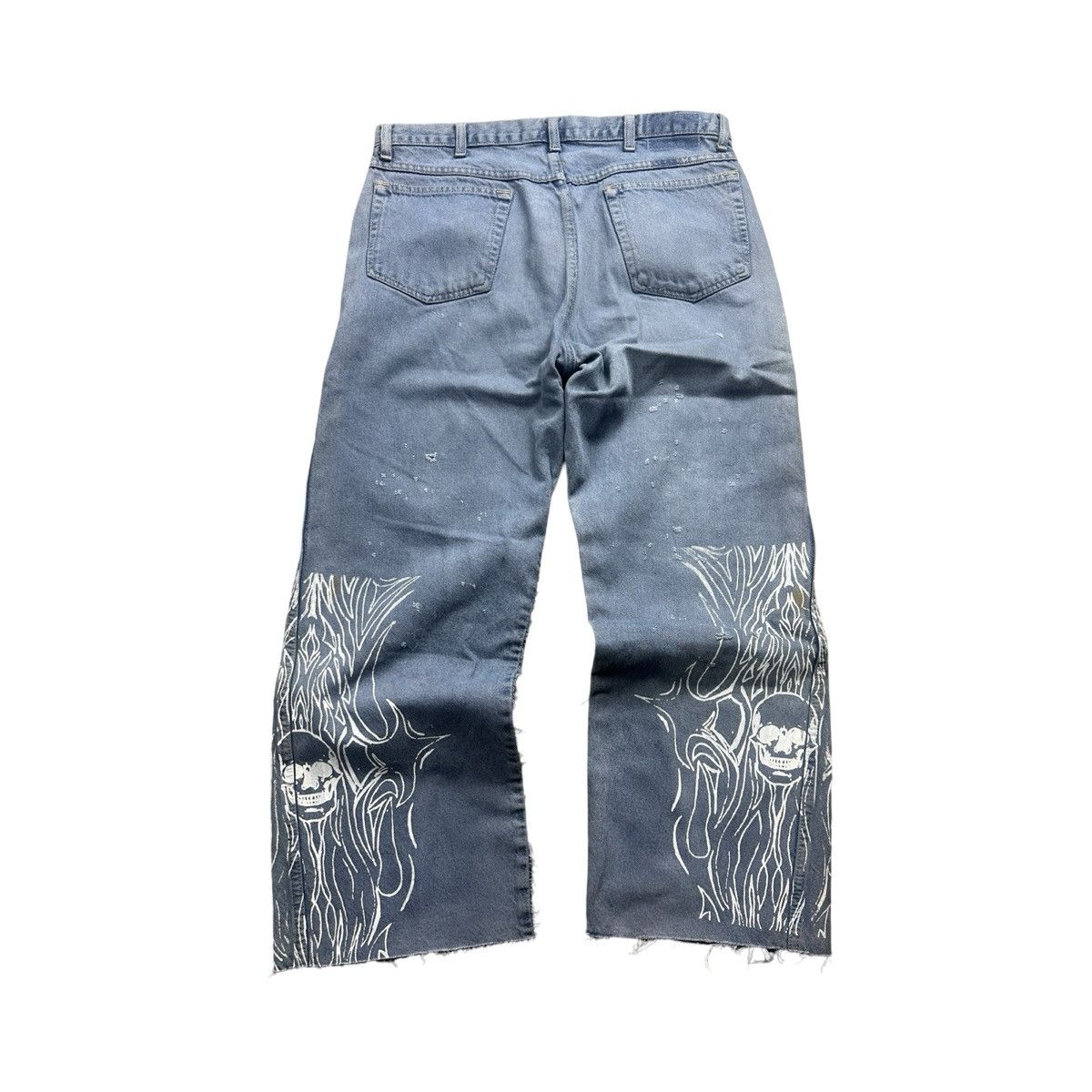 Japanese Brand Baggy Sashiko Skull Denim Midnight Wash 36x28 Size US 36 / EU 52 - 5 Thumbnail