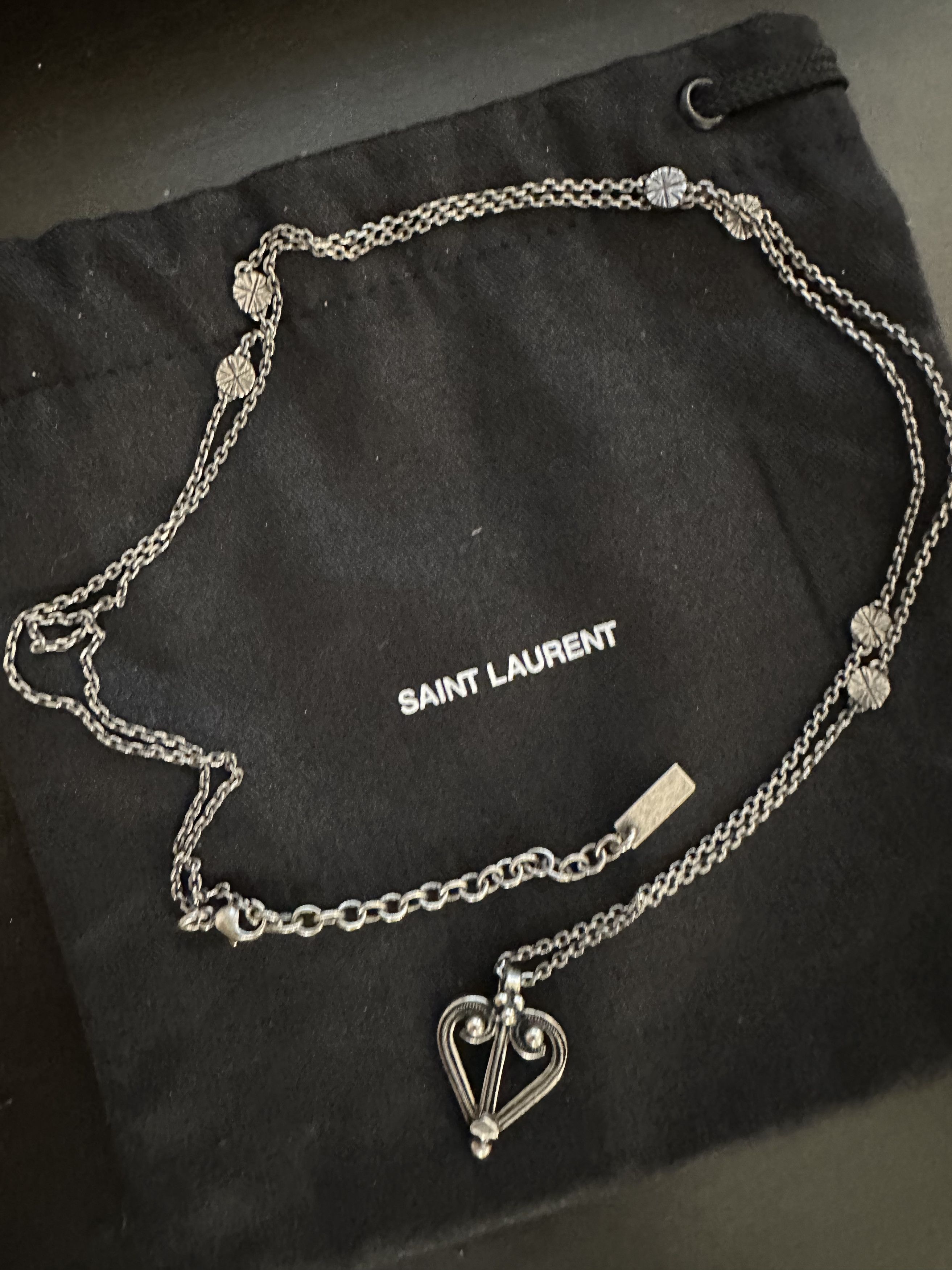 Yves Saint Laurent Heart Charm Pendant Necklace Size ONE SIZE - 1 Thumbnail