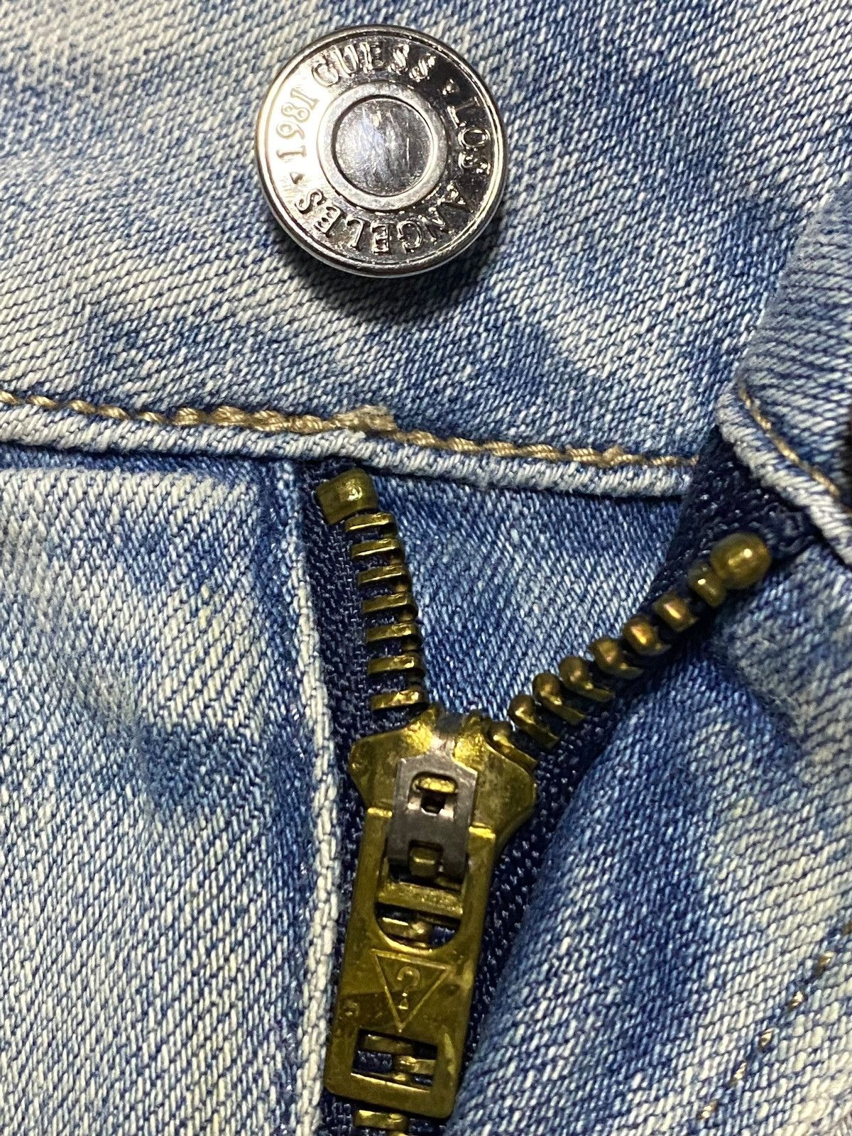 Guess × Pleasures Vintage Guess Blue Patched Ripped Seditionary Skinny Jeans Size US 32 / EU 48 - 11 Thumbnail
