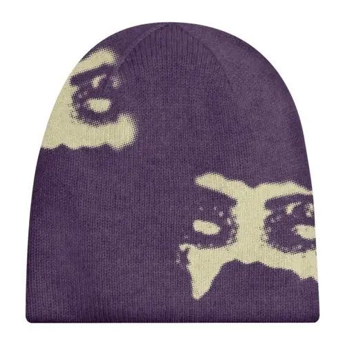 VIBE Graphic Y2K Beanie Hat Knitted cartoon Punk hip Hop winter Size ONE SIZE - 6 Thumbnail