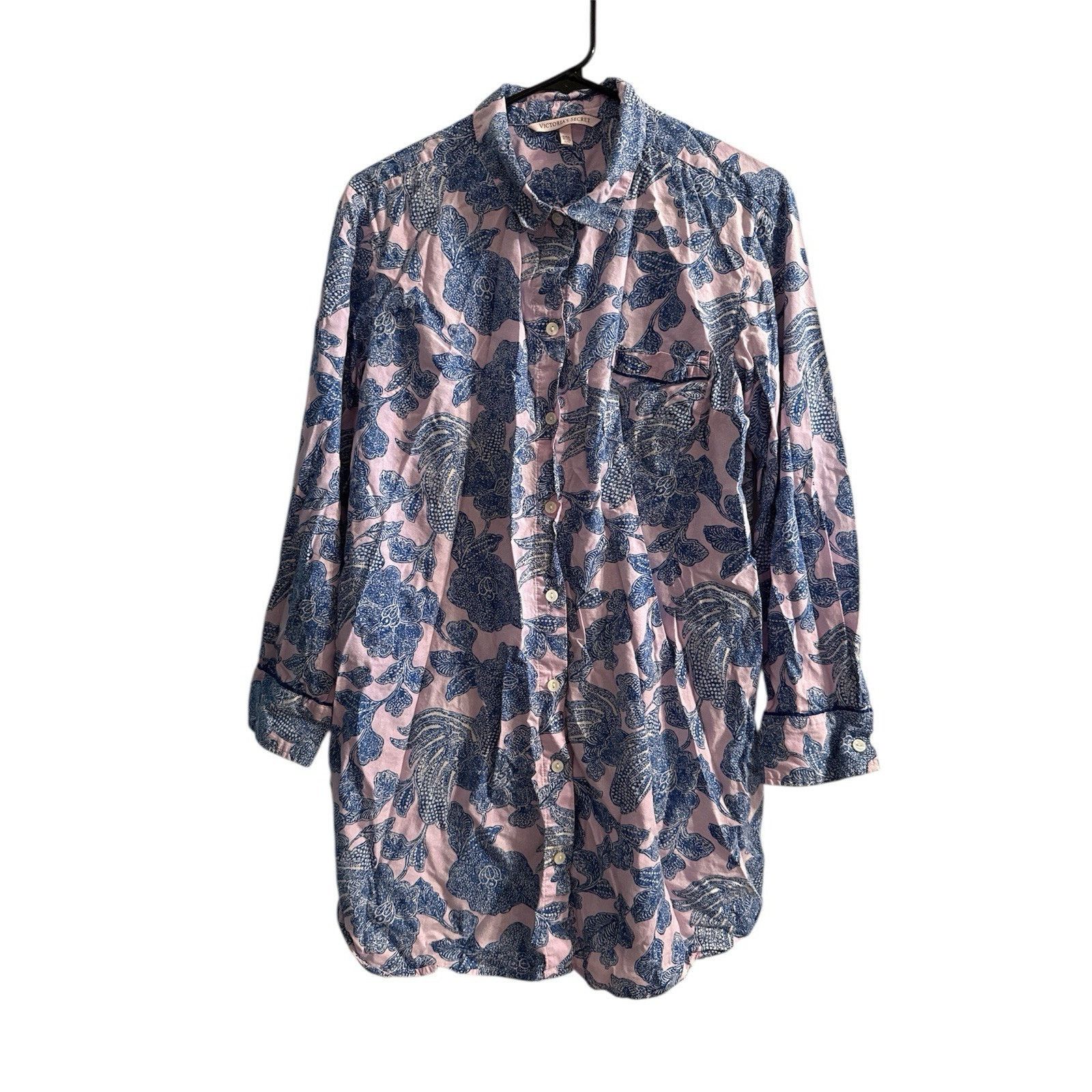 Victoria's Secret Victoria's Secret Floral Night Gown L Cotton Long Sleeve Size ONE SIZE - 1 Thumbnail