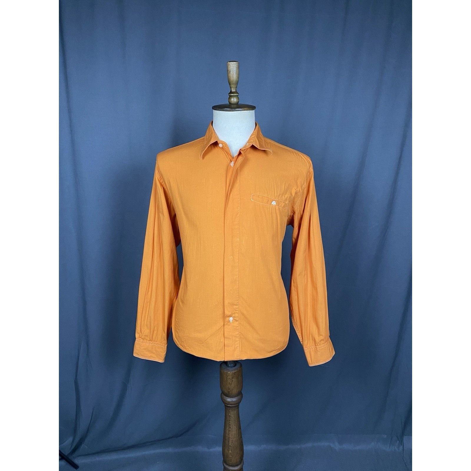Yves Saint Laurent Yves Saint Laurent YSL Vintage Men's Orange Longsleeve Shirt Size US L / EU 52-54 / 3 - 3 Thumbnail