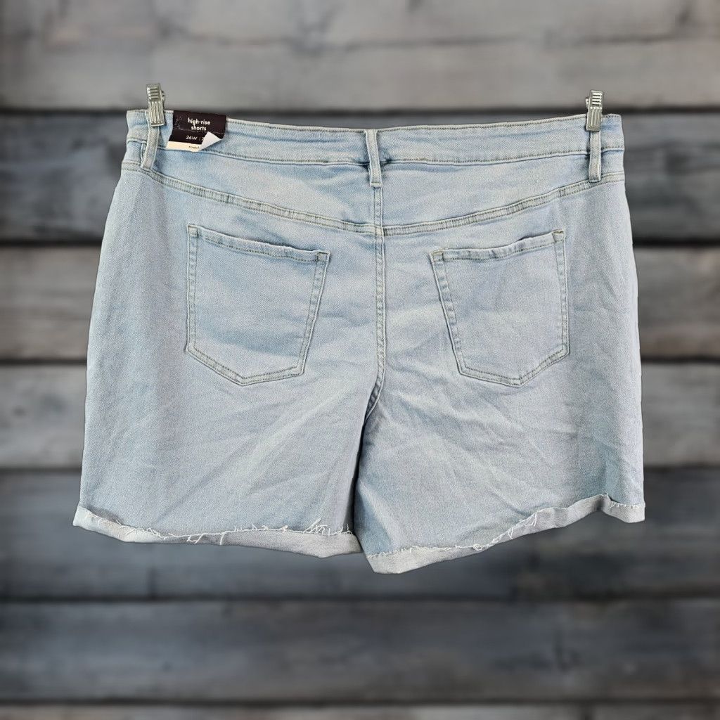 Vintage VINTAGE Ava & Viv Womens Denim High Rise Shorts 26W Blue Distressed No Gap Waistband Girls Womens Size 26" / US 2 / IT 38 - 1 Thumbnail