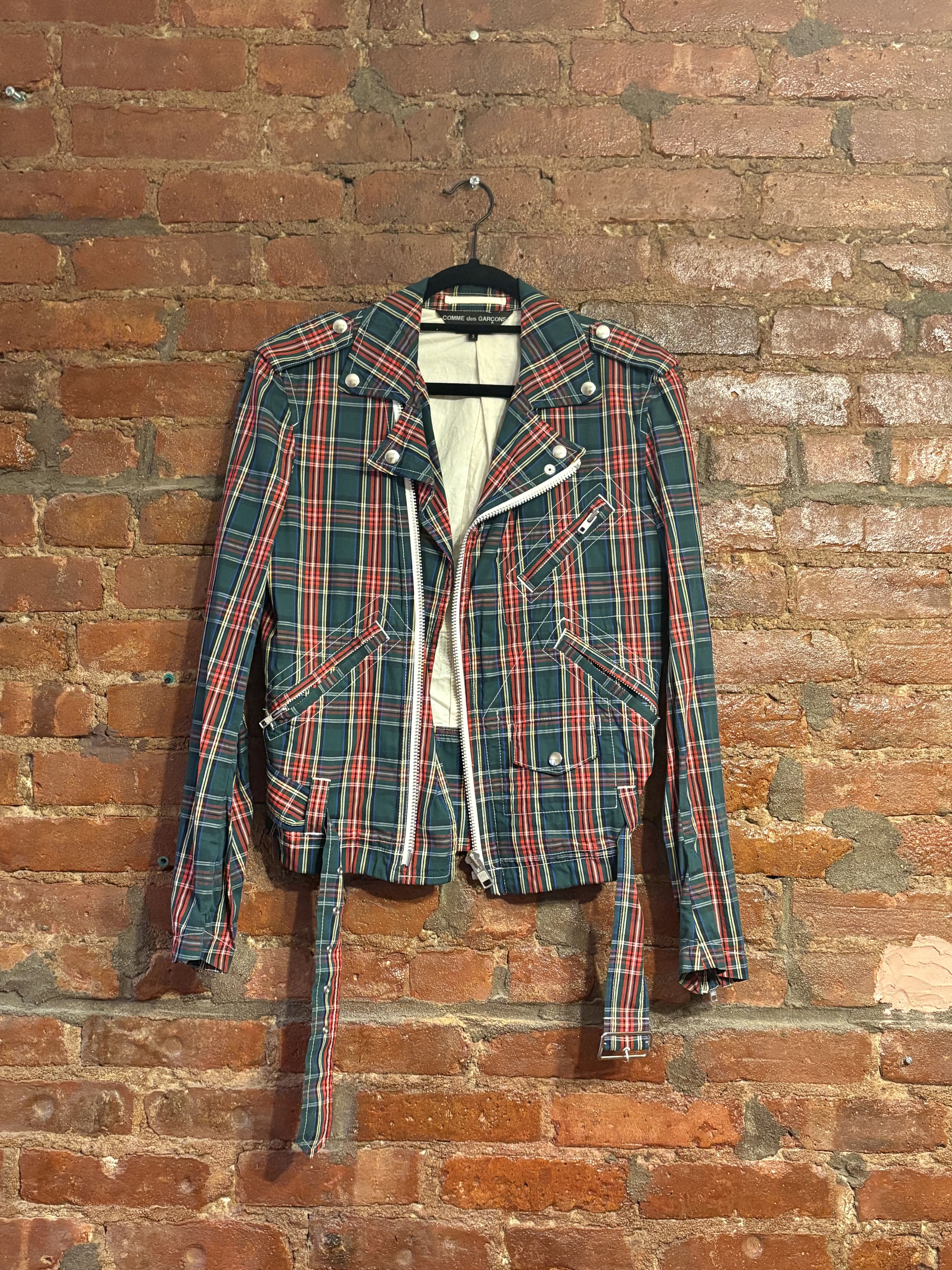 Comme des Garcons Comme des Garçons SS13 Plaid Biker Jacket Size S / US 4 / IT 40 - 1 Thumbnail