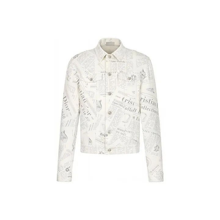 Dior Dior Dior Newspaper Print Long Sleeve Jacket 0079-2507 Size US S / EU 44-46 / 1 - 1 Thumbnail