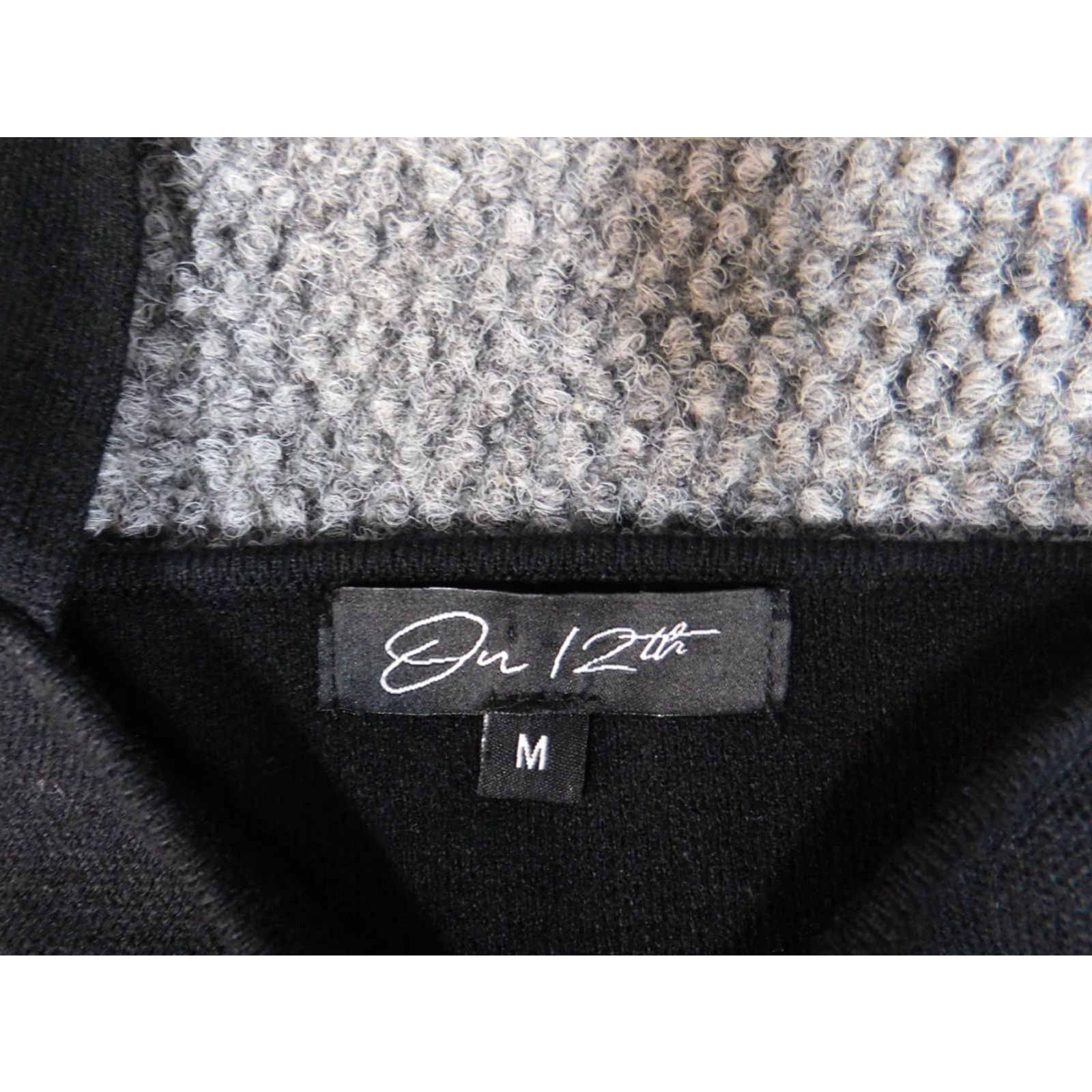 Vintage ON 12th Blouse Shirt Womens Cropped Regular Size M Black Dolman Sleeveless Round Neck Pullover Denim Polyester Button Geometric Casual 90s Theme Open Size M / US 6-8 / IT 42-44 - 4 Thumbnail