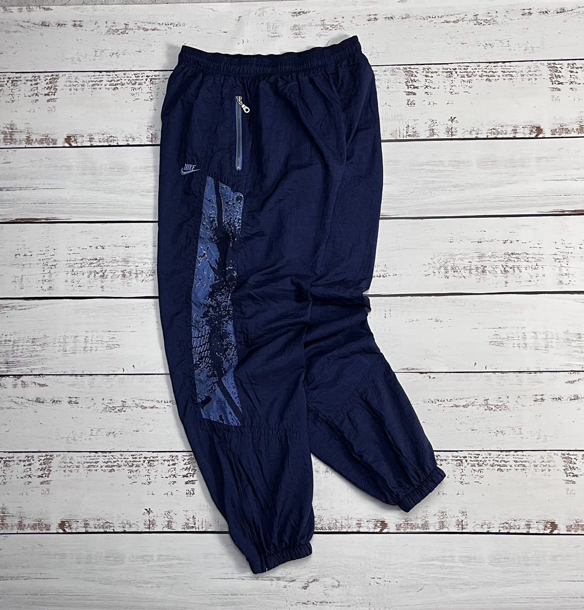 Nike × Vintage Nike Vintage Track Pants Nylon Y2K Drill Streetwear Swoosh Size US 36 / EU 52 - 5 Thumbnail