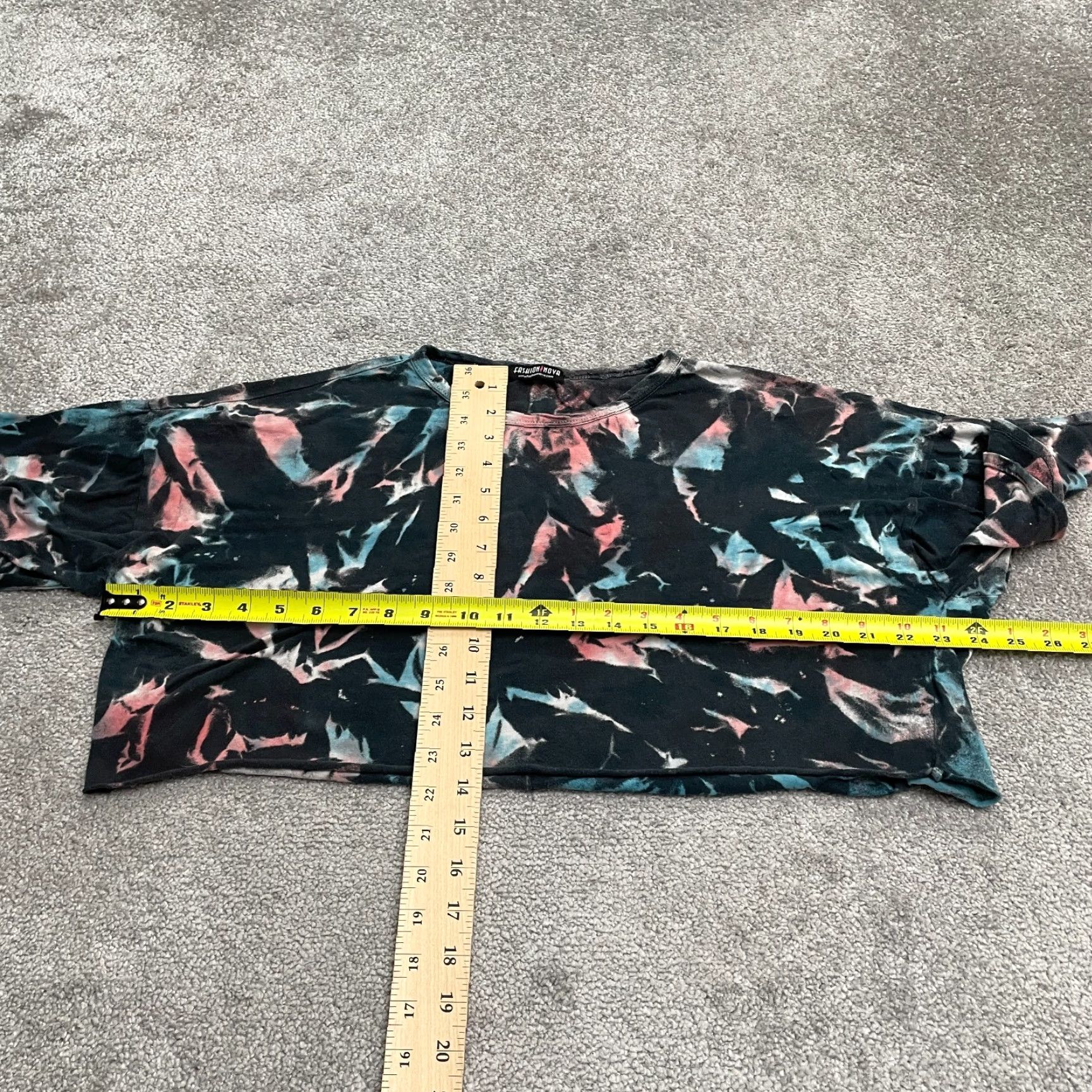 Fashion Nova Fashion Nova T-Shirt Womens M Multicolor Tie-Dye Crew Neck Cropped Oversized Casual Shirt Size M / US 6-8 / IT 42-44 - 6 Thumbnail