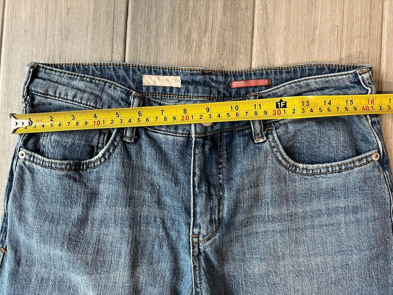 Designer Anthropologie Pilcro Low-Rise Ruched Boot Jeans - Size 28 Size 28" / US 6 / IT 42 - 4 Thumbnail