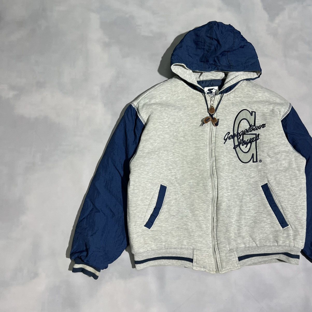 Starter Vintage Y2K Starter Georgetown Reversible Bomber Streetwear Size US L / EU 52-54 / 3 - 2 Thumbnail