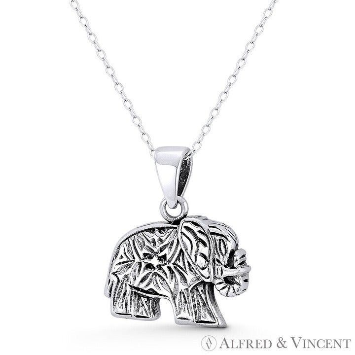 Other Elephant Charm 1-Sided Hollow-Back Oxidized Pendant Size ONE SIZE - 1 Preview
